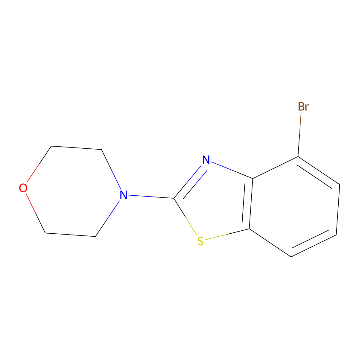 4-Bromo-2-morpholin-4-yl-1,3-benzothiazole molecular structure, CAS 863000-90-2