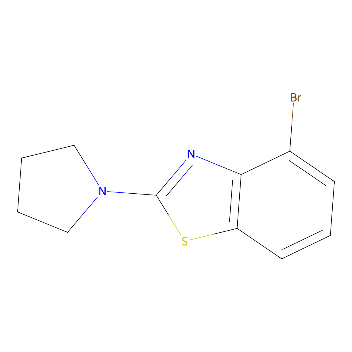 4-Bromo-2-pyrrolidin-1-yl-1,3-benzothiazole molecular structure, CAS 863000-91-3