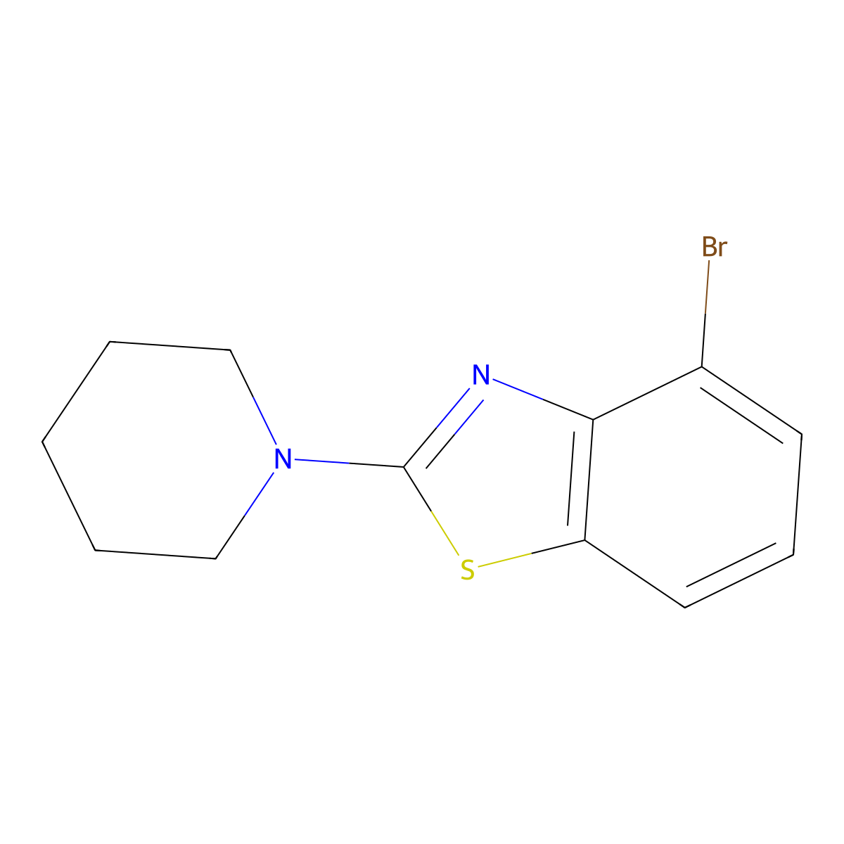 4-Bromo-2-(piperidin-1-yl)benzo[d]thiazole molecular structure, CAS 863000-92-4