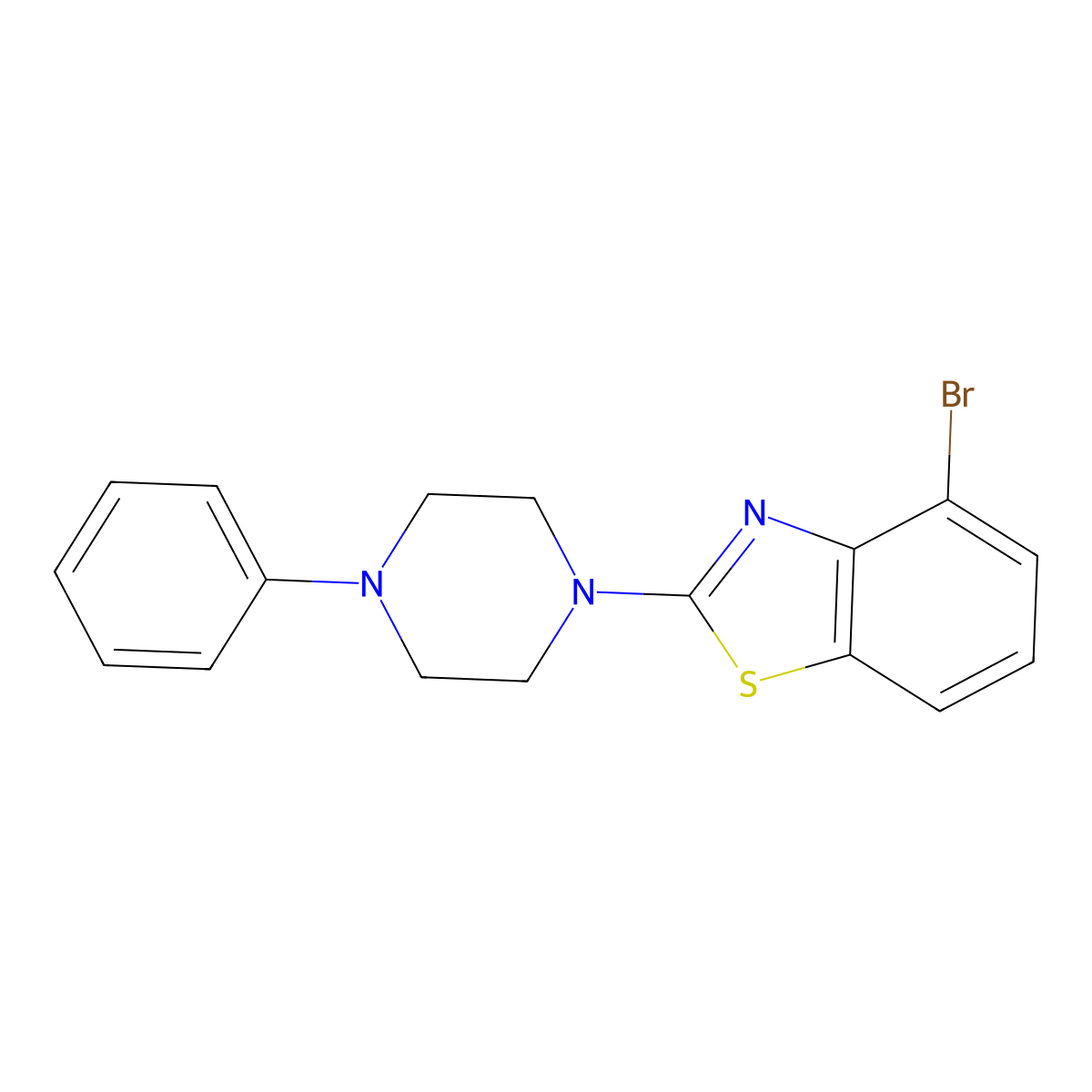 4-Bromo-2-(4-phenylpiperazin-1-yl)-1,3-benzothiazole molecular structure, CAS 863000-95-7