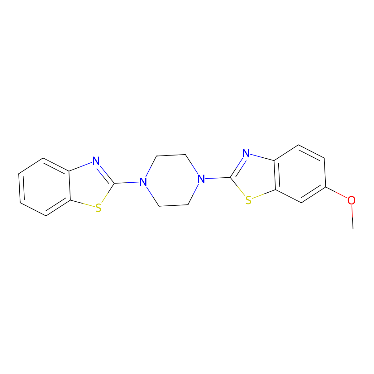 2-[4-(1,3-Benzothiazol-2-yl)piperazin-1-yl]-6-methoxy-1,3-benzothiazole molecular structure, CAS 863000-96-8