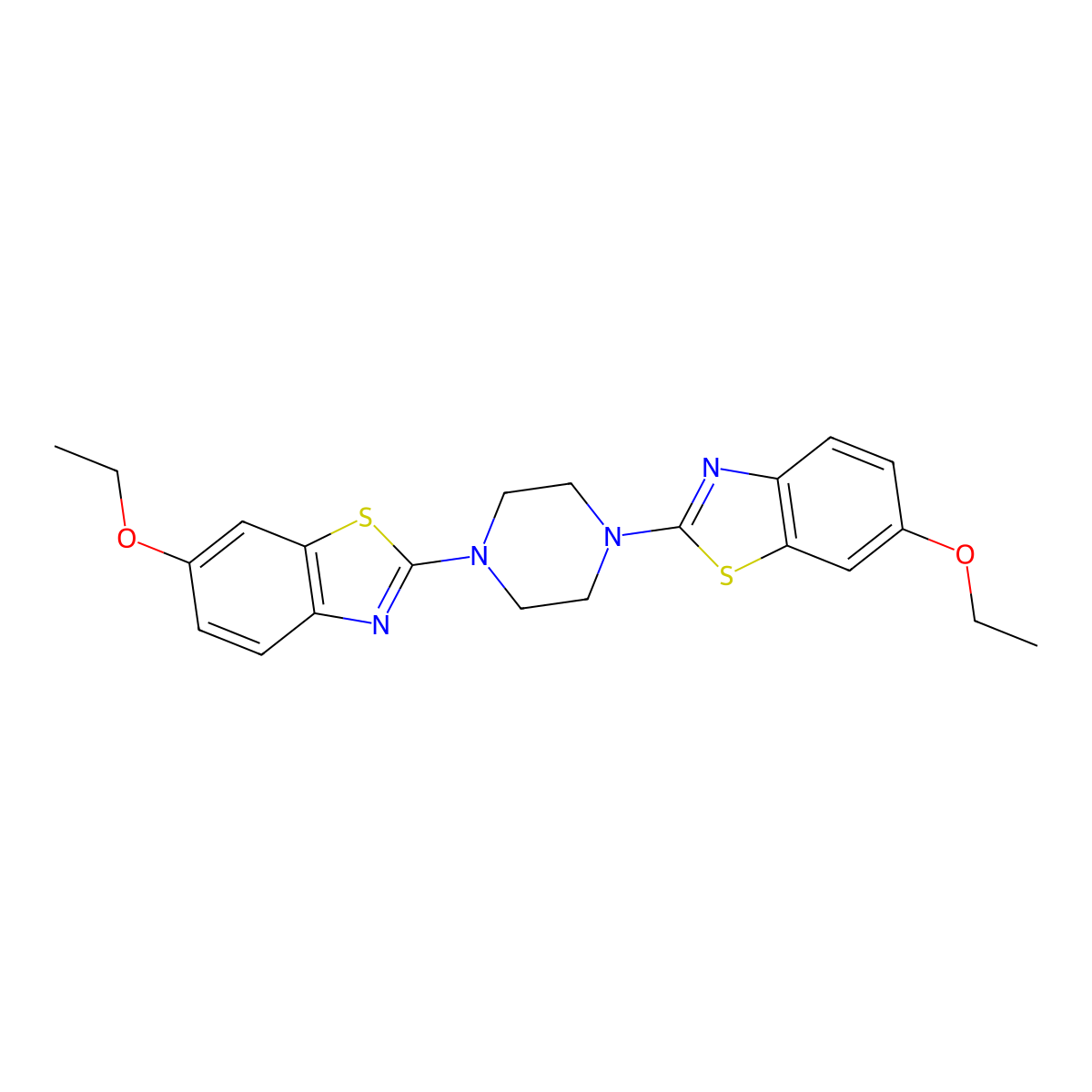 1,4-Bis(6-ethoxybenzo[d]thiazol-2-yl)piperazine molecular structure, CAS 863001-01-8