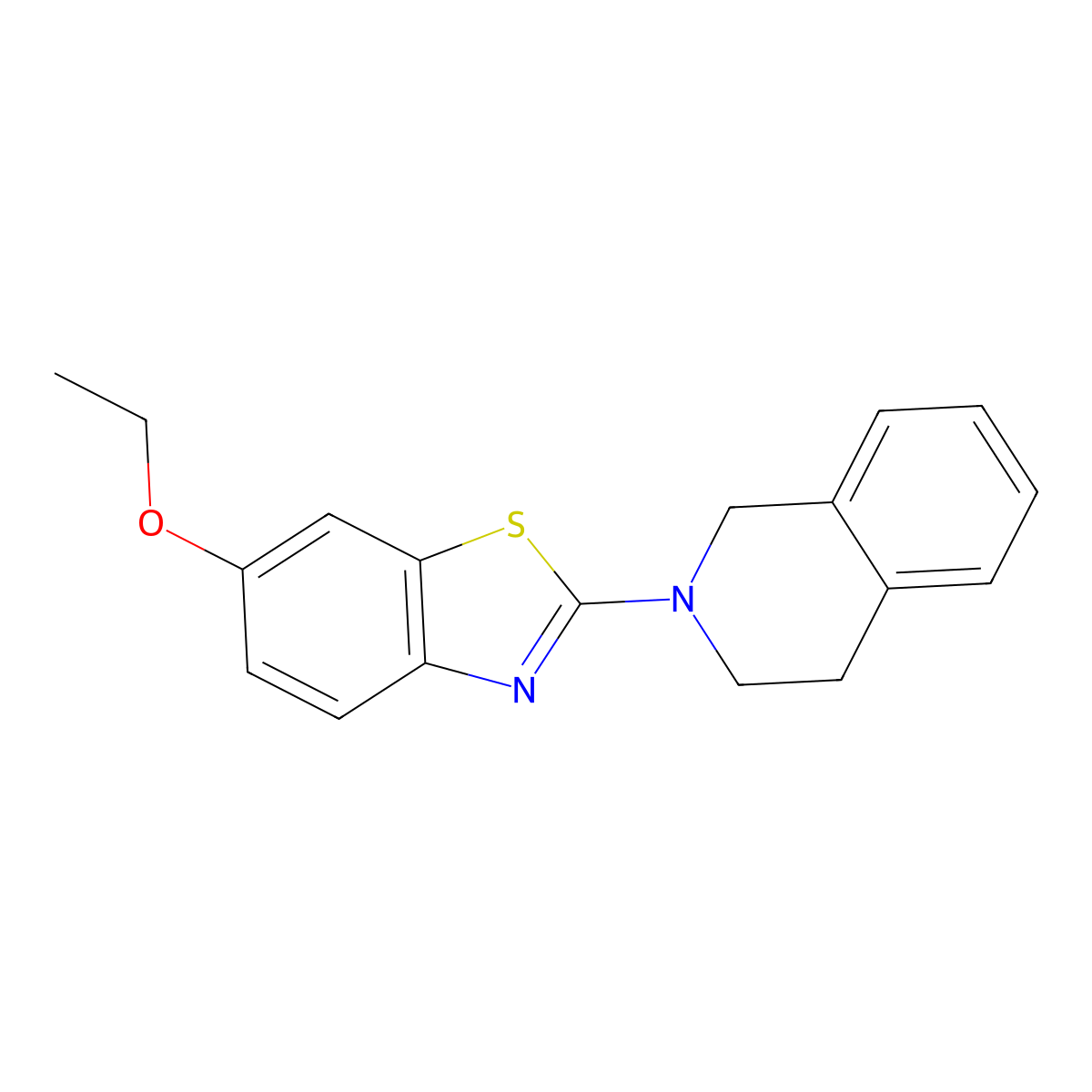 2-(3,4-dihydroisoquinolin-2(1H)-yl)-6-ethoxybenzo[d]thiazole molecular structure, CAS 863001-02-9