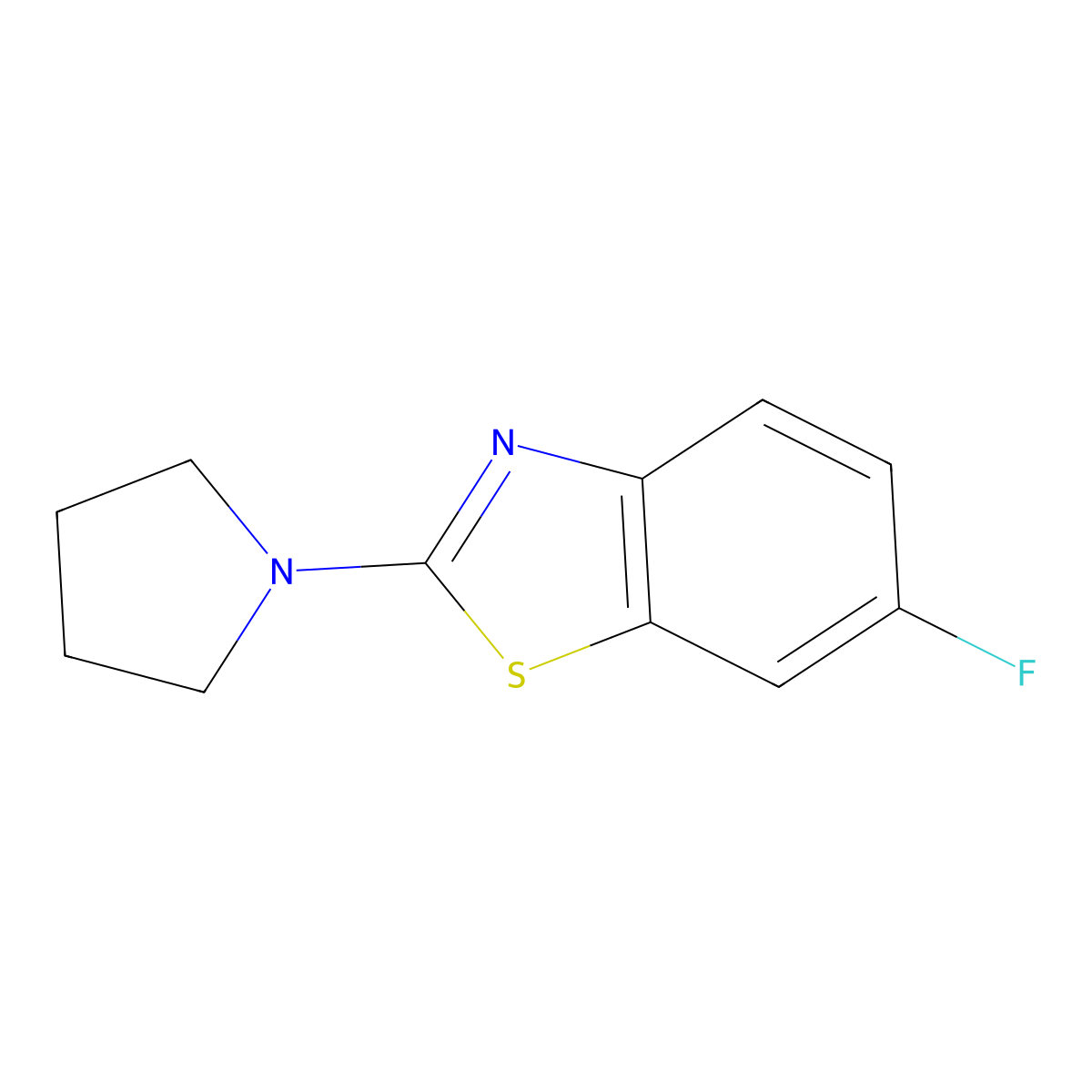 6-Fluoro-2-pyrrolidin-1-yl-1,3-benzothiazole molecular structure, CAS 863001-06-3