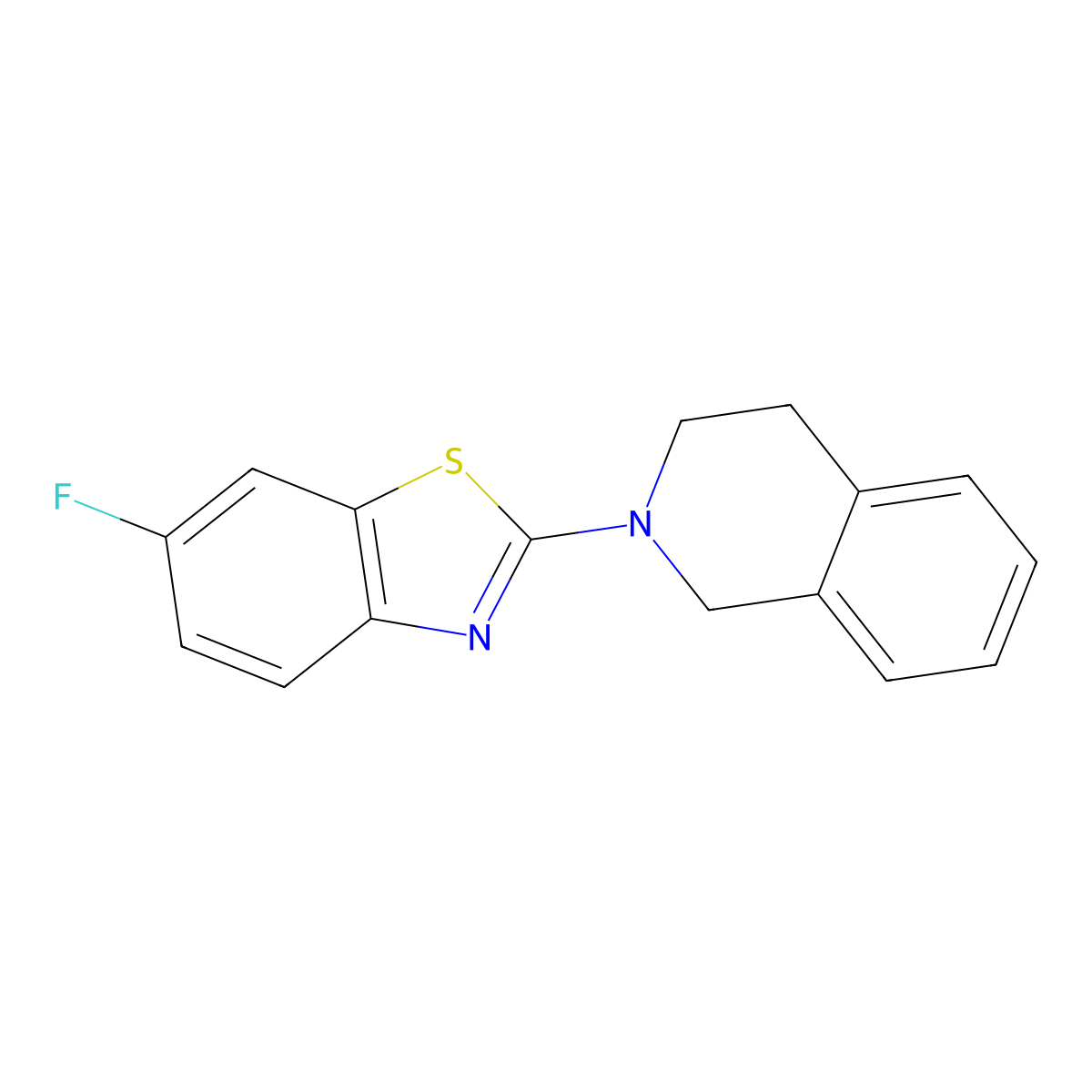 2-(3,4-dihydroisoquinolin-2(1H)-yl)-6-fluorobenzo[d]thiazole molecular structure, CAS 863001-09-6