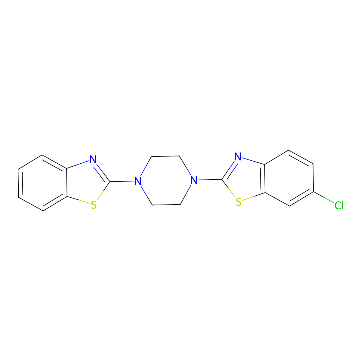 2-[4-(1,3-Benzothiazol-2-yl)piperazin-1-yl]-6-chloro-1,3-benzothiazole molecular structure, CAS 863001-11-0