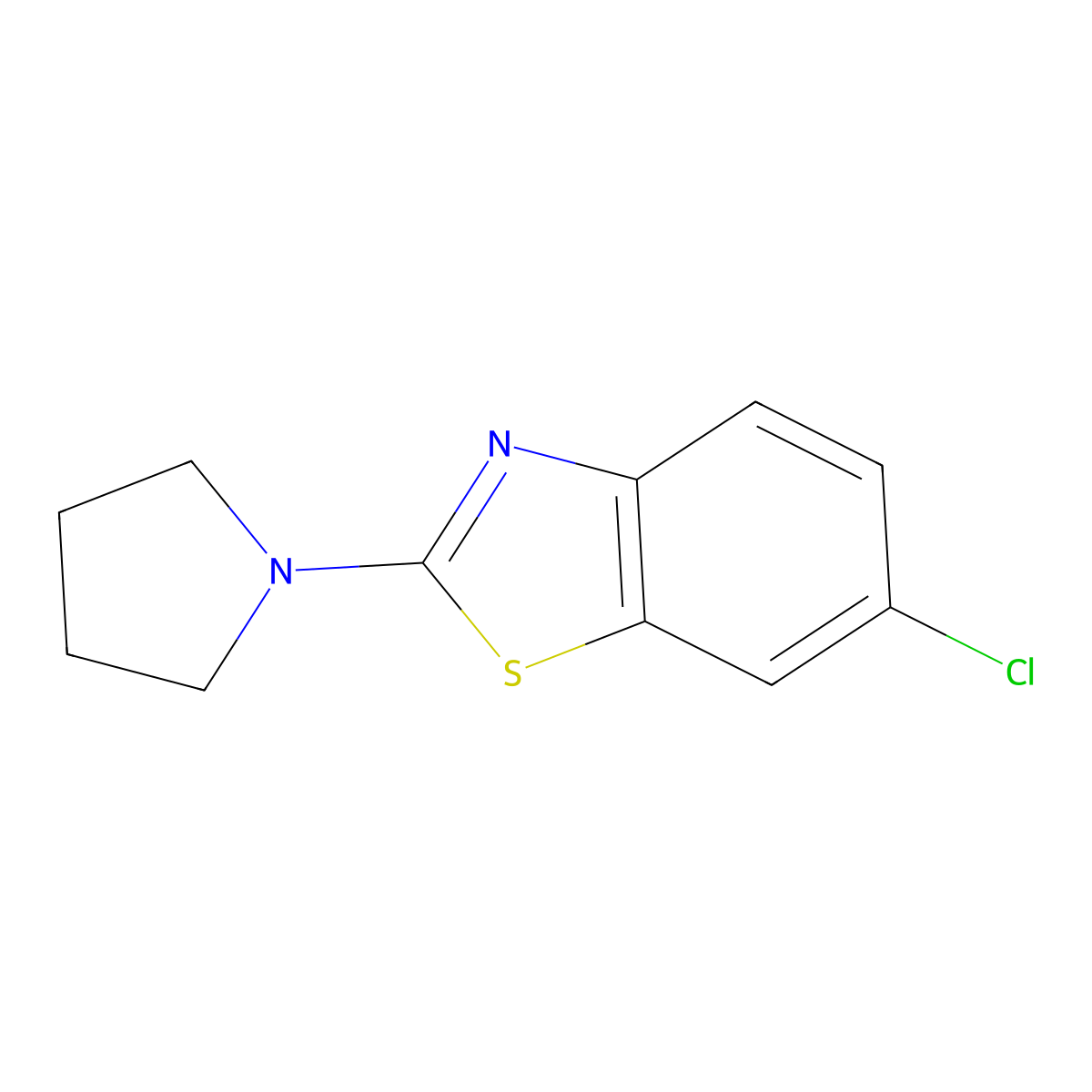6-Chloro-2-(pyrrolidin-1-yl)benzo[d]thiazole molecular structure, CAS 863001-12-1