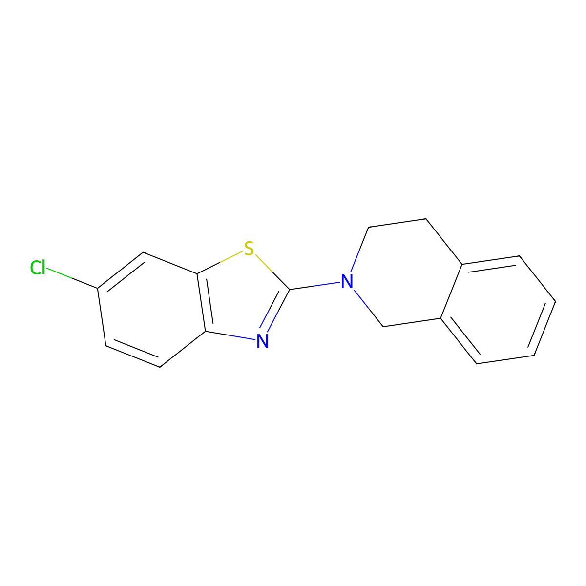 6-chloro-2-(3,4-dihydroisoquinolin-2(1H)-yl)benzo[d]thiazole molecular structure, CAS 863001-14-3