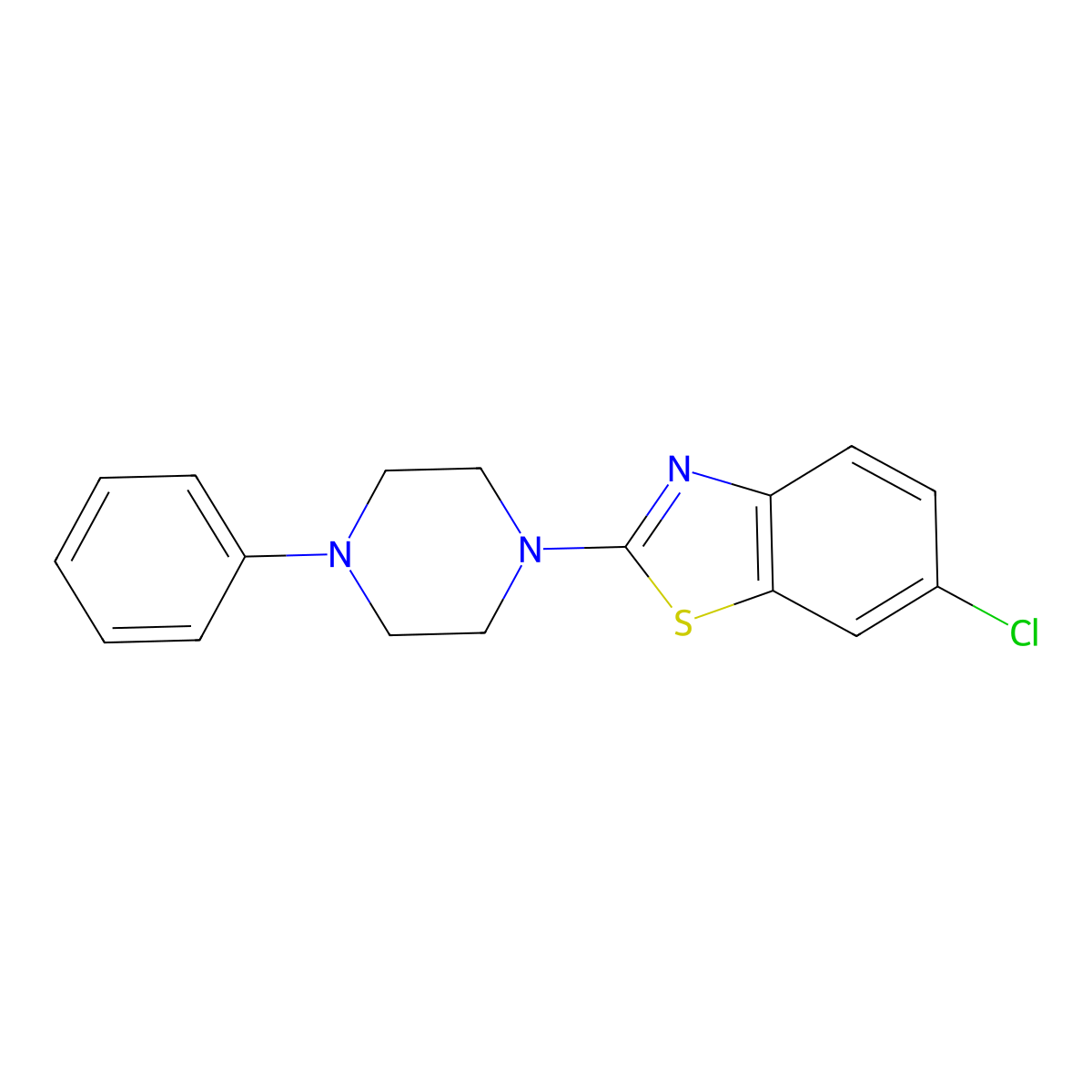 6-Chloro-2-(4-phenylpiperazin-1-yl)-1,3-benzothiazole molecular structure, CAS 863001-15-4