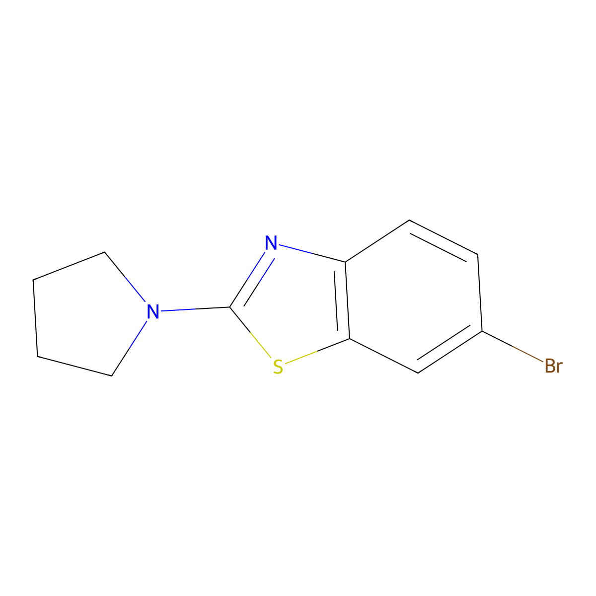 6-Bromo-2-pyrrolidin-1-yl-1,3-benzothiazole molecular structure, CAS 863001-18-7