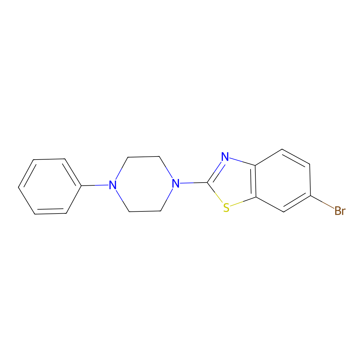 6-Bromo-2-(4-phenylpiperazin-1-yl)-1,3-benzothiazole molecular structure, CAS 863001-21-2