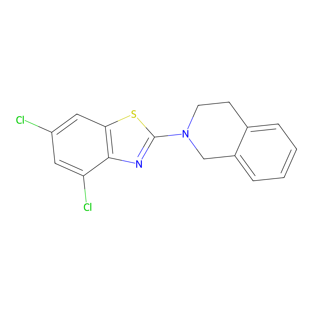 4,6-dichloro-2-(3,4-dihydroisoquinolin-2(1H)-yl)benzo[d]thiazole molecular structure, CAS 863001-24-5