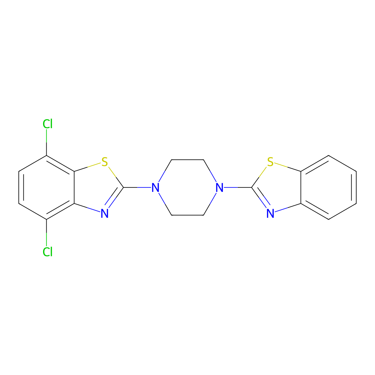 2-(4-(Benzo[d]thiazol-2-yl)piperazin-1-yl)-4,7-dichlorobenzo[d]thiazole molecular structure, CAS 863001-26-7