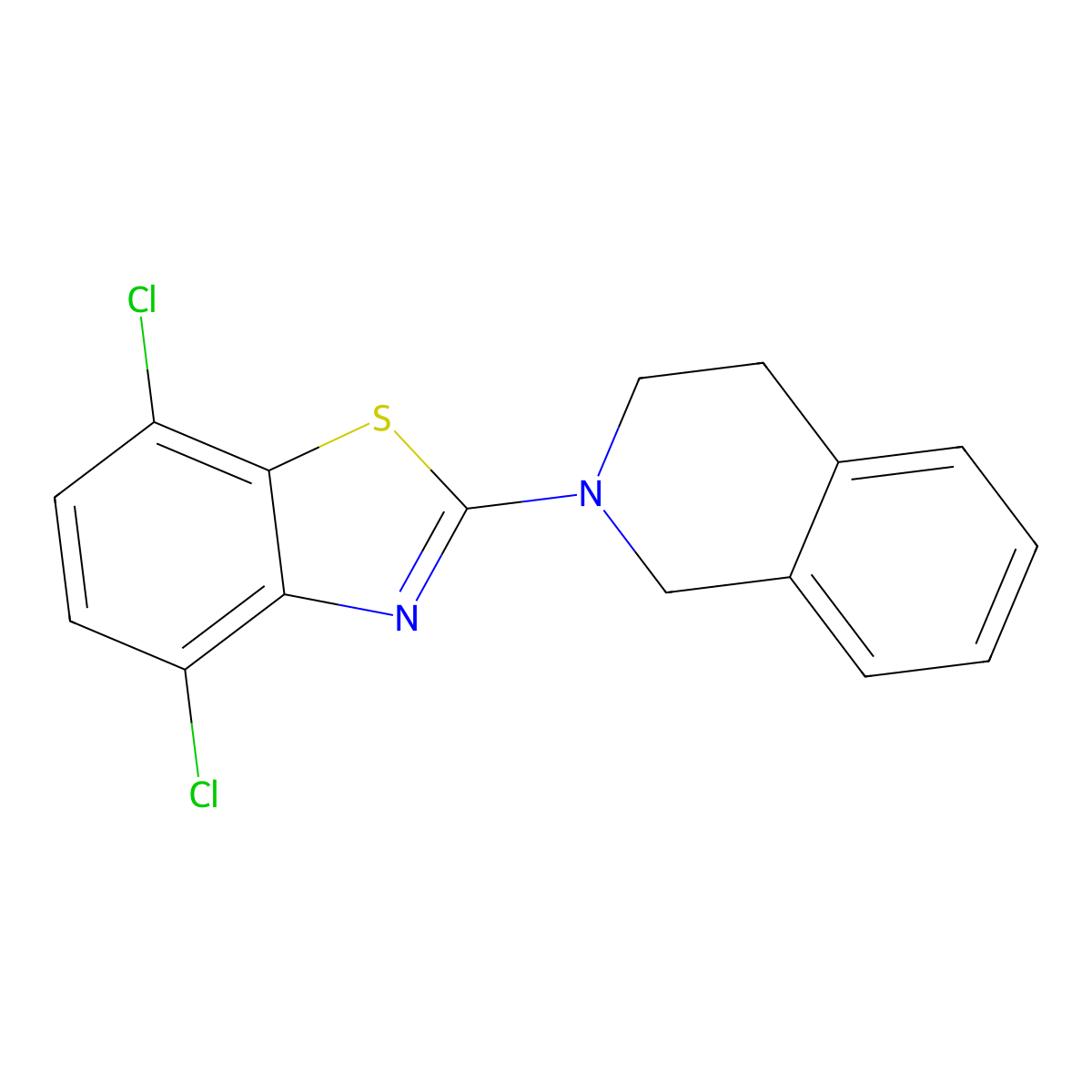 4,7-dichloro-2-(3,4-dihydroisoquinolin-2(1H)-yl)benzo[d]thiazole molecular structure, CAS 863001-31-4