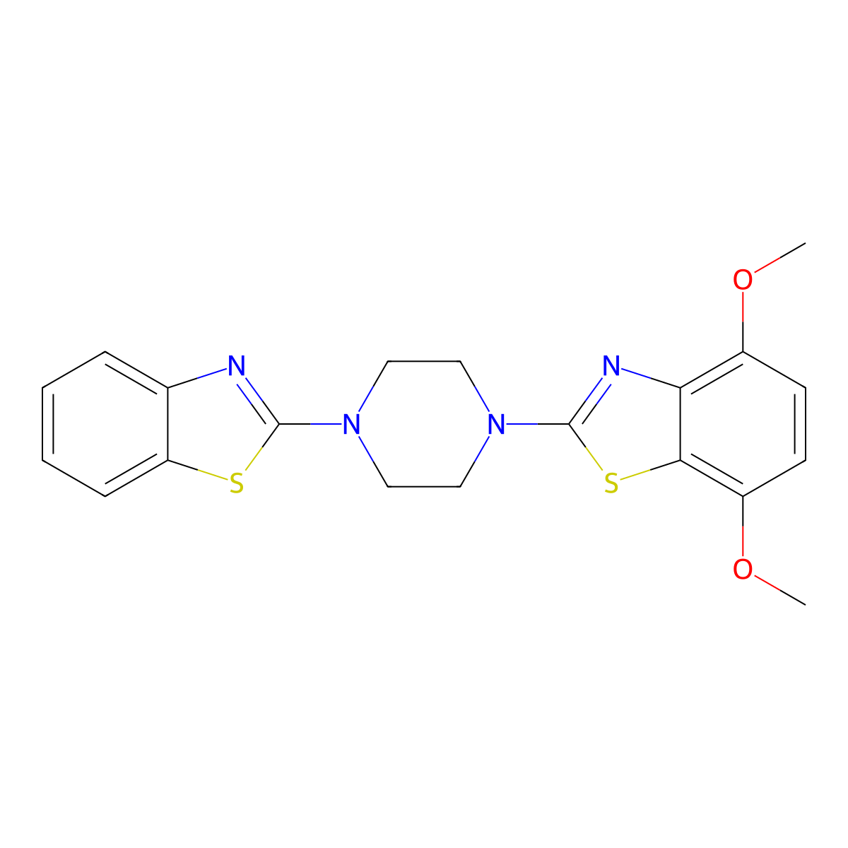 2-[4-(1,3-Benzothiazol-2-yl)piperazin-1-yl]-4,7-dimethoxy-1,3-benzothiazole molecular structure, CAS 863001-45-0