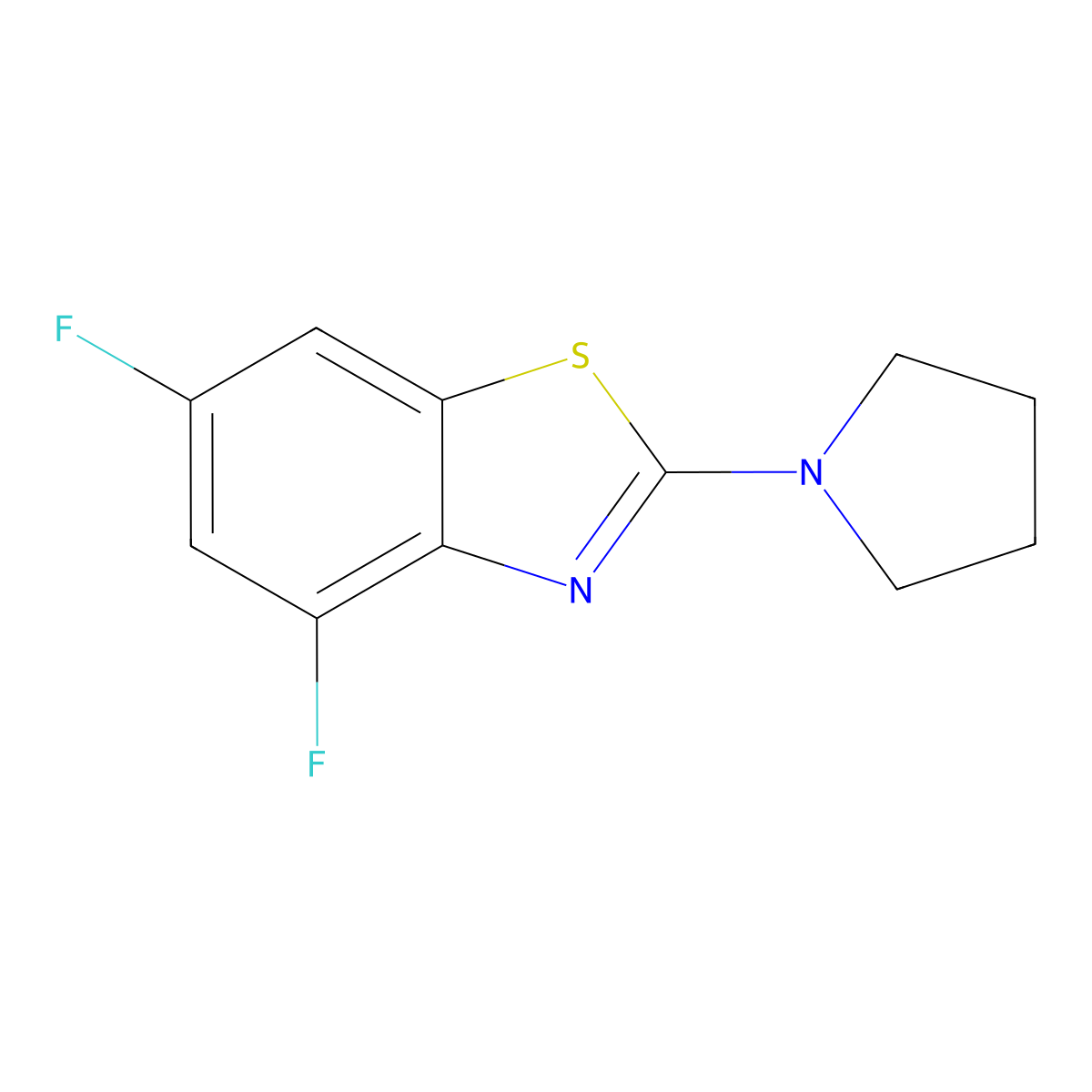 4,6-Difluoro-2-pyrrolidin-1-yl-1,3-benzothiazole molecular structure, CAS 863001-54-1