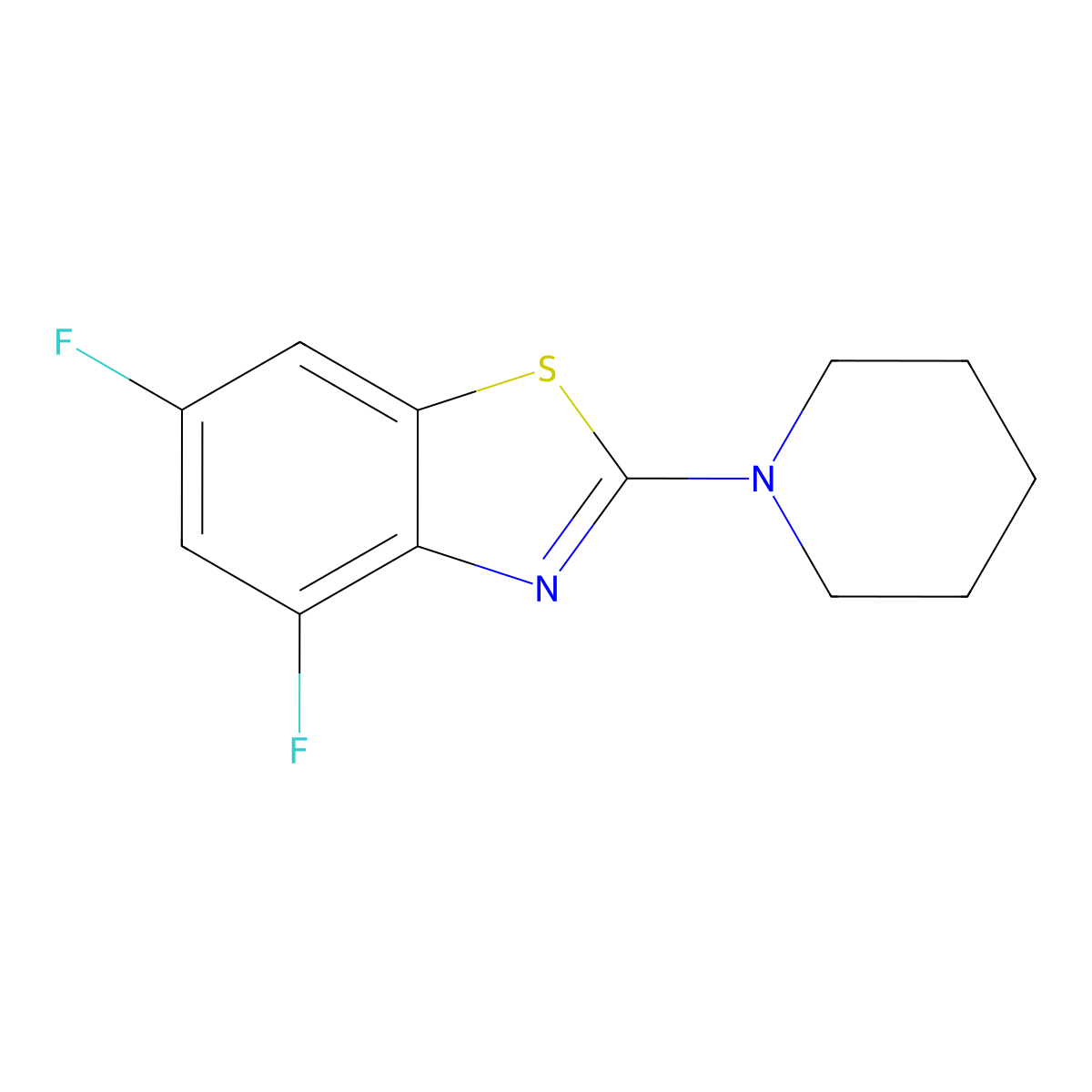 4,6-Difluoro-2-(piperidin-1-yl)benzo[d]thiazole molecular structure, CAS 863001-55-2
