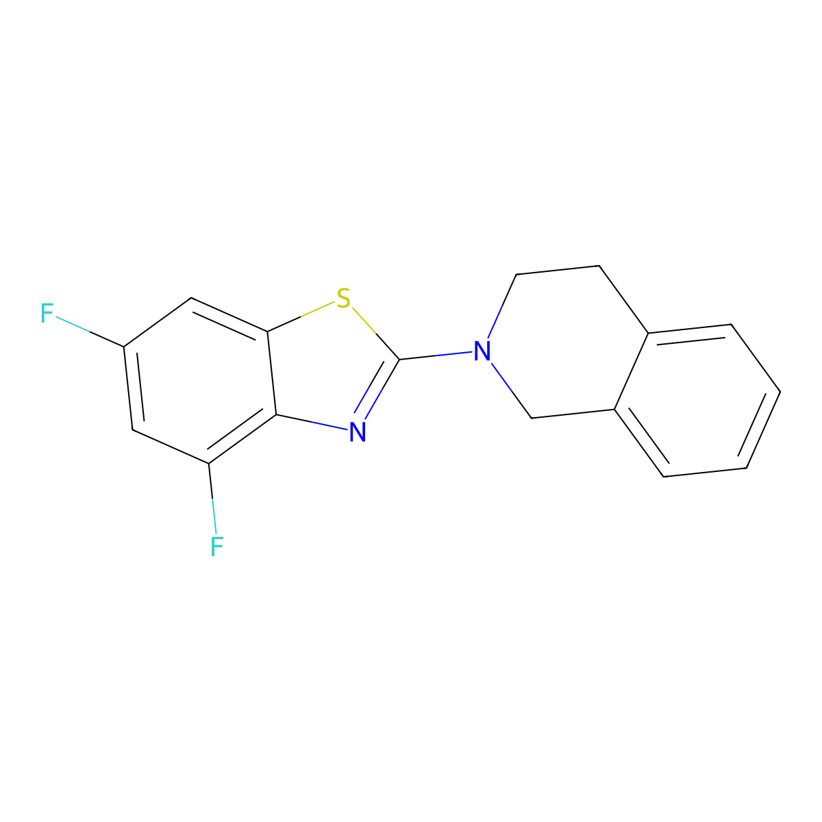 2-(3,4-dihydroisoquinolin-2(1H)-yl)-4,6-difluorobenzo[d]thiazole molecular structure, CAS 863001-57-4