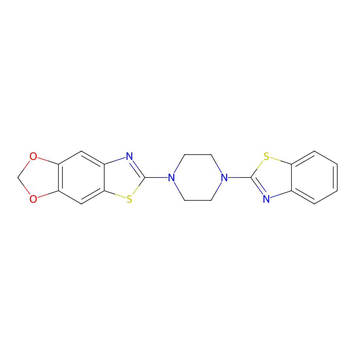 6-[4-(1,3-Benzothiazol-2-yl)piperazin-1-yl]-[1,3]dioxolo[4,5-f][1,3]benzothiazole molecular structure, CAS 863001-59-6