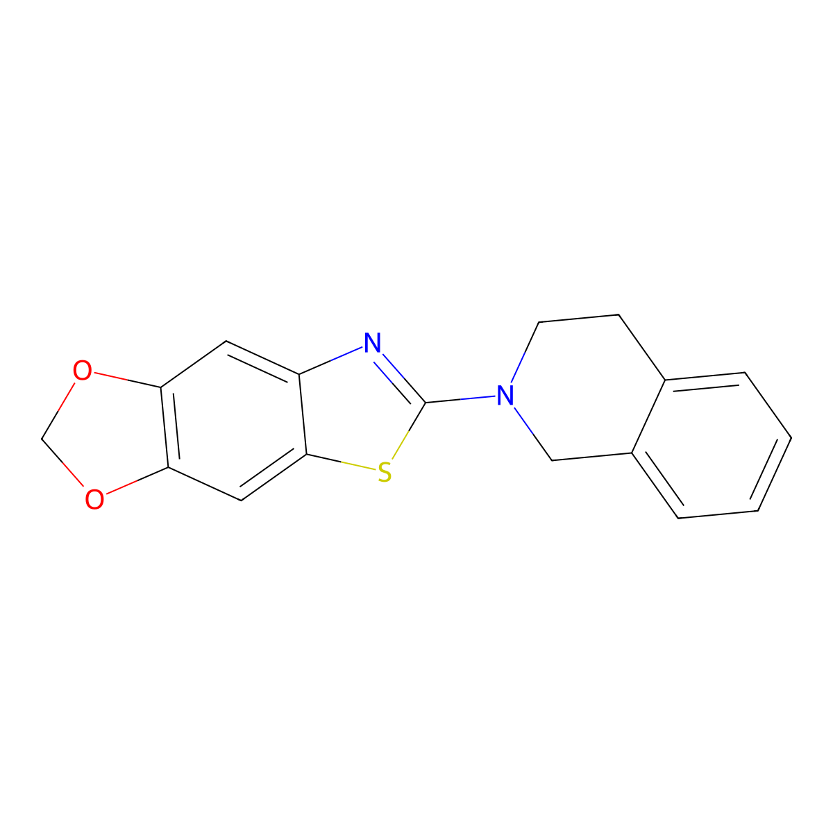 6-(3,4-dihydro-1H-isoquinolin-2-yl)-[1,3]dioxolo[4,5-f][1,3]benzothiazole molecular structure, CAS 863001-63-2