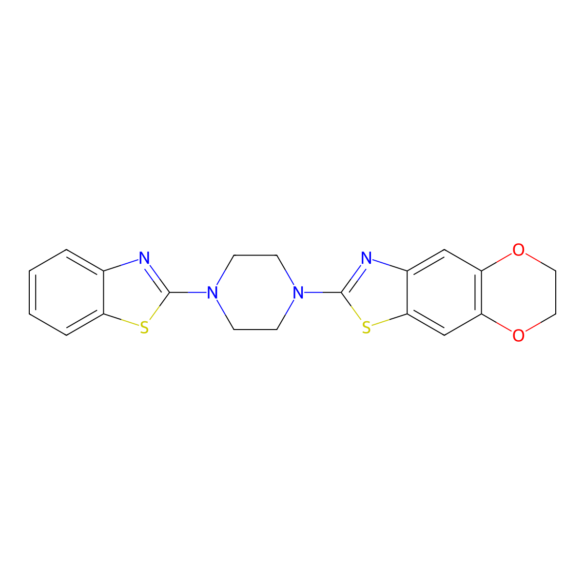 2-[4-(1,3-Benzothiazol-2-yl)piperazin-1-yl]-6,7-dihydro-[1,4]dioxino[2,3-f][1,3]benzothiazole molecular structure, CAS 863001-65-4