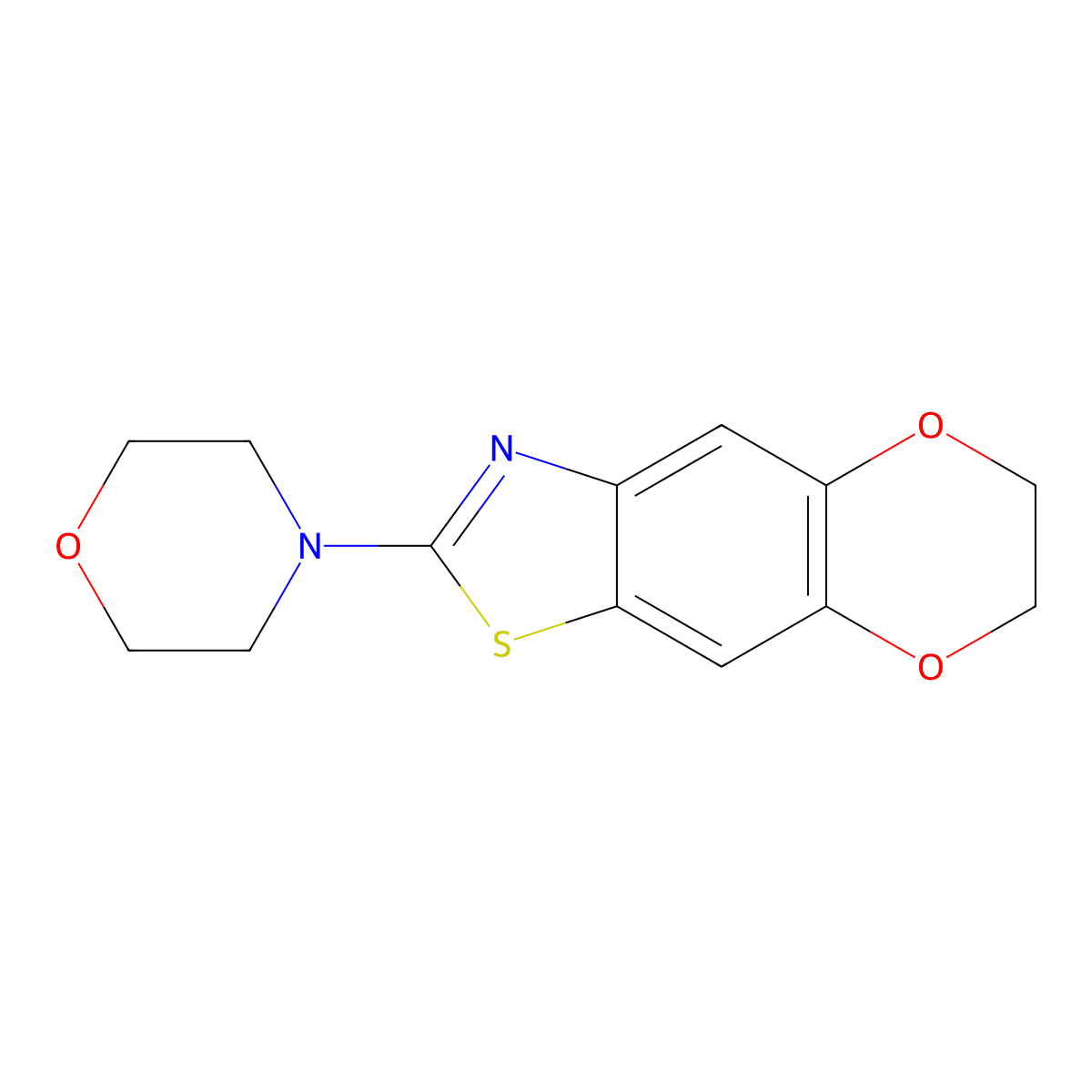 2-Morpholin-4-yl-6,7-dihydro[1,4]dioxino[2,3-f][1,3]benzothiazole molecular structure, CAS 863001-66-5