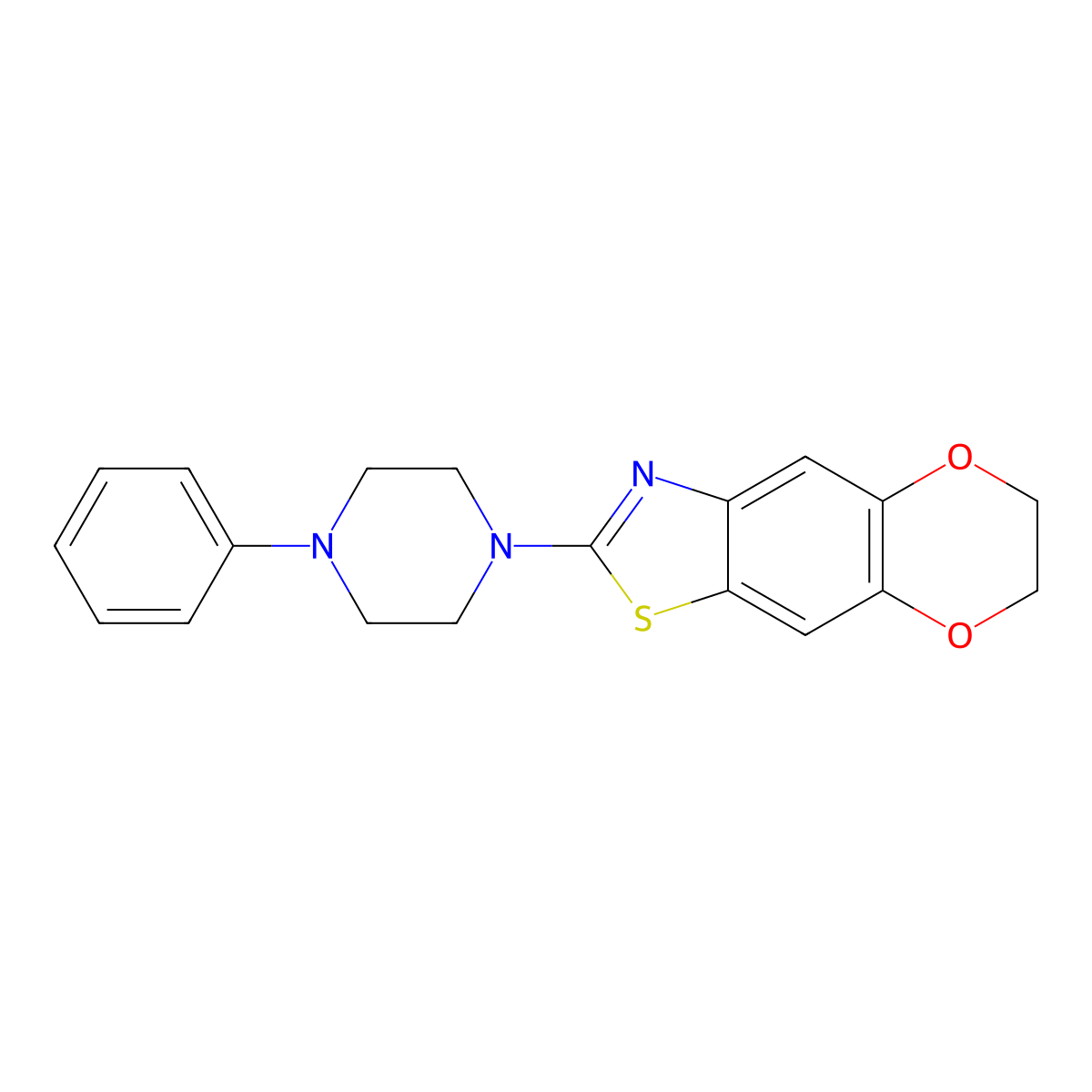 2-(4-Phenylpiperazin-1-yl)-6,7-dihydro[1,4]dioxino[2,3-f][1,3]benzothiazole molecular structure, CAS 863001-71-2