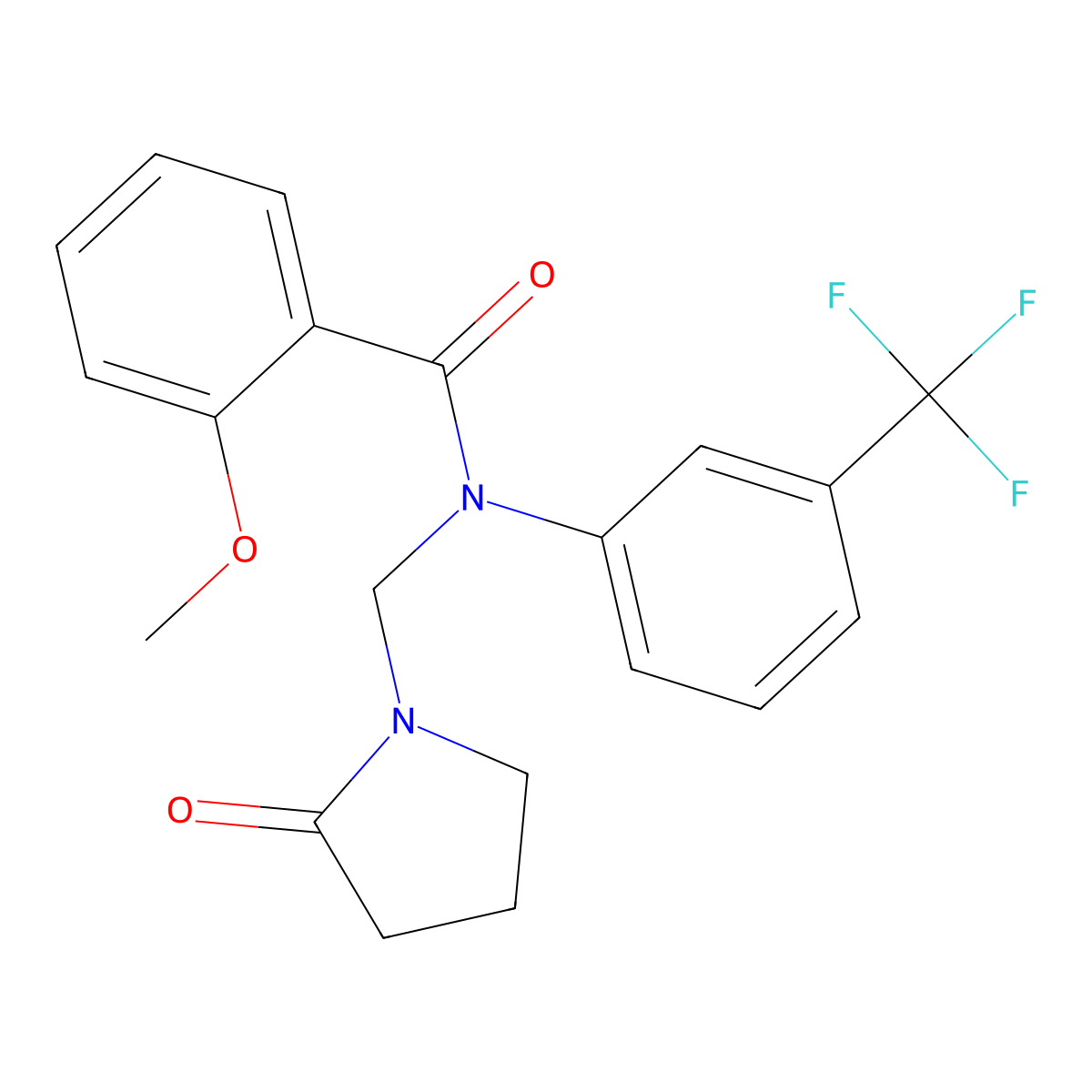2-methoxy-N-[(2-oxopyrrolidin-1-yl)methyl]-N-[3-(trifluoromethyl)phenyl]benzamide molecular structure, CAS 863001-72-3