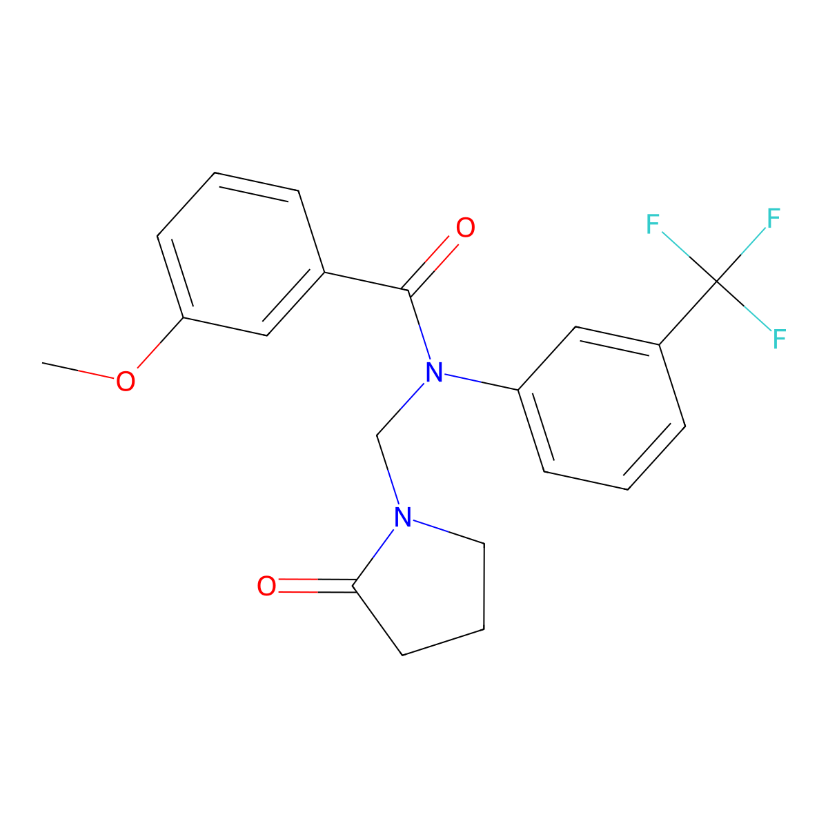 3-methoxy-N-[(2-oxopyrrolidin-1-yl)methyl]-N-[3-(trifluoromethyl)phenyl]benzamide molecular structure, CAS 863001-73-4