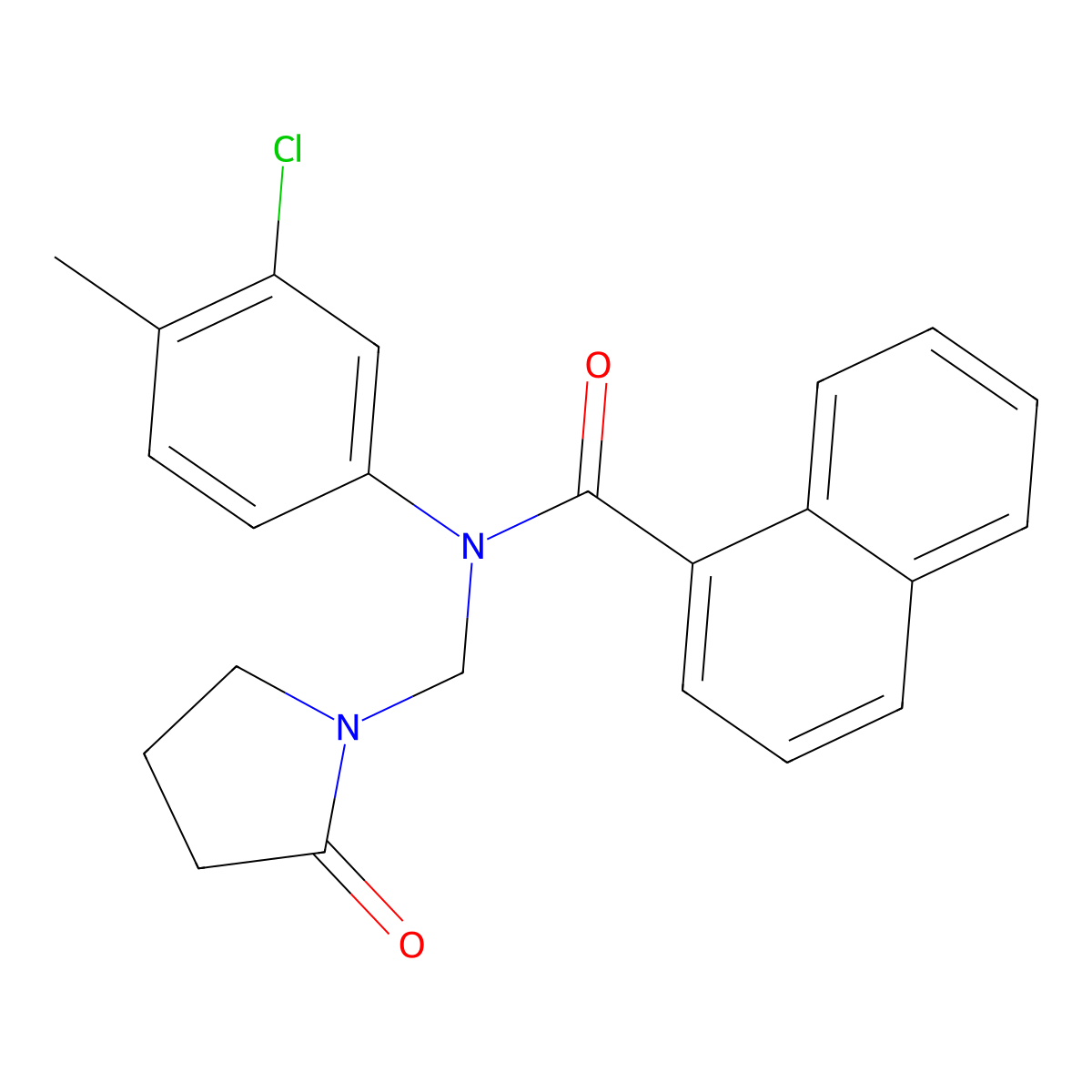 N-(3-chloro-4-methylphenyl)-N-[(2-oxopyrrolidin-1-yl)methyl]naphthalene-1-carboxamide molecular structure, CAS 863001-78-9