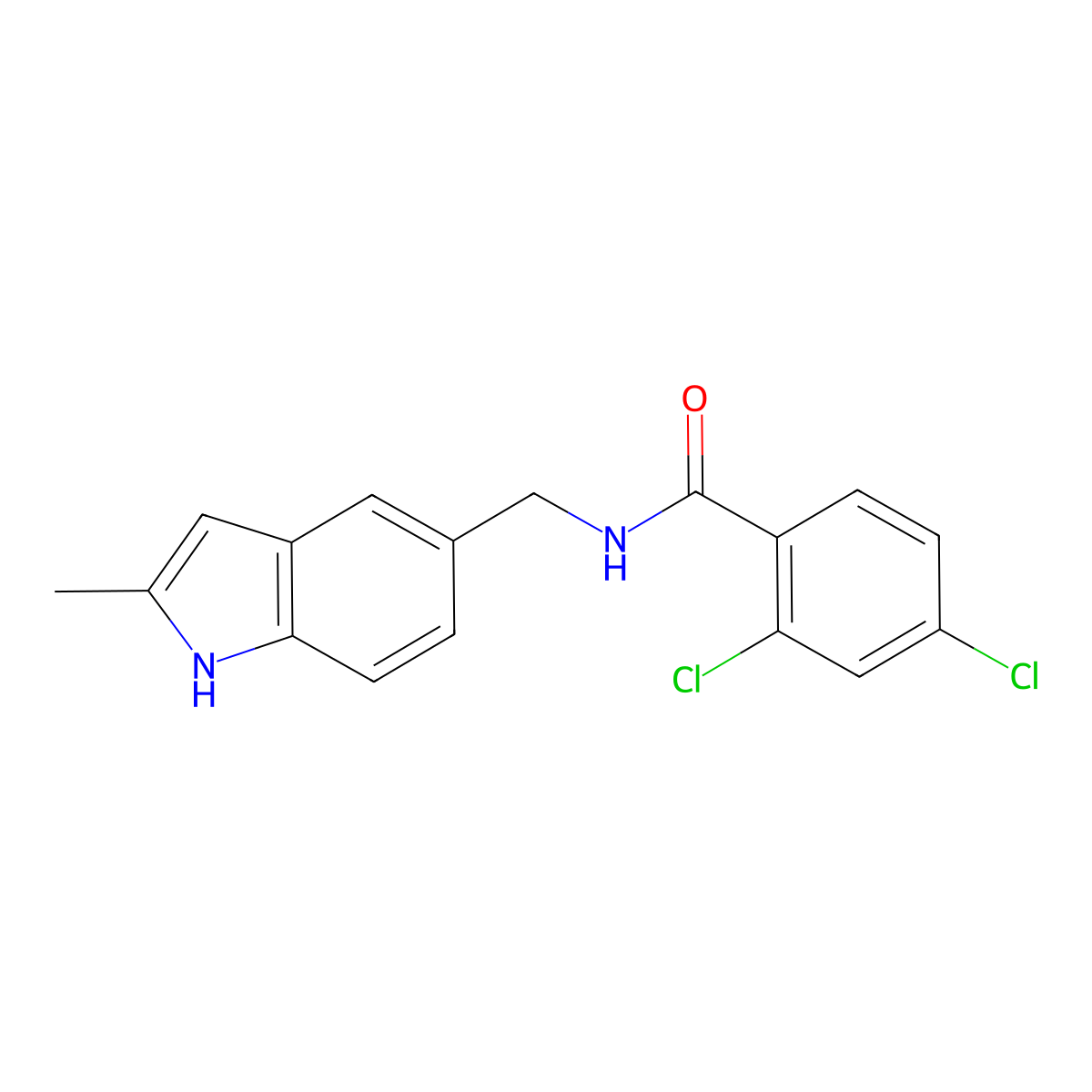 2,4-dichloro-N-[(2-methyl-1H-indol-5-yl)methyl]benzamide molecular structure, CAS 863001-83-6