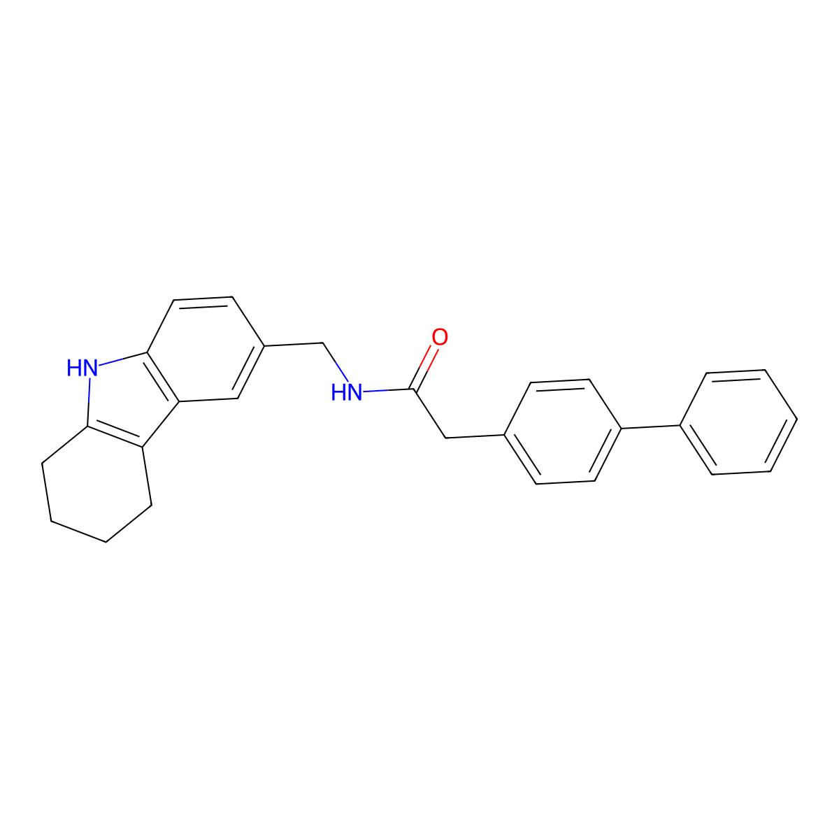 2-(4-phenylphenyl)-N-(6,7,8,9-tetrahydro-5H-carbazol-3-ylmethyl)acetamide molecular structure, CAS 863001-96-1