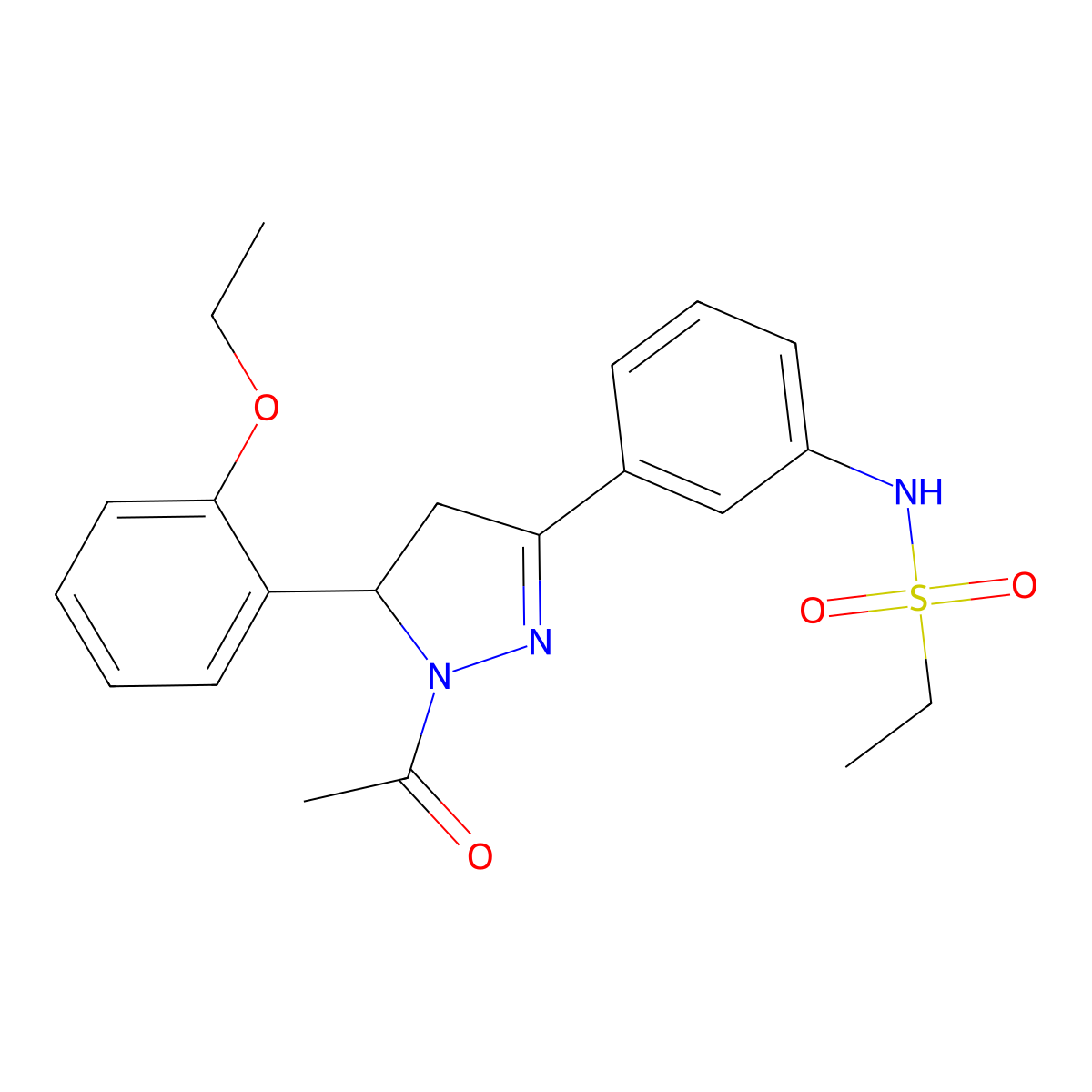 N-(3-(1-acetyl-5-(2-ethoxyphenyl)-4,5-dihydro-1H-pyrazol-3-yl)phenyl)ethanesulfonamide molecular structure, CAS 863002-02-2