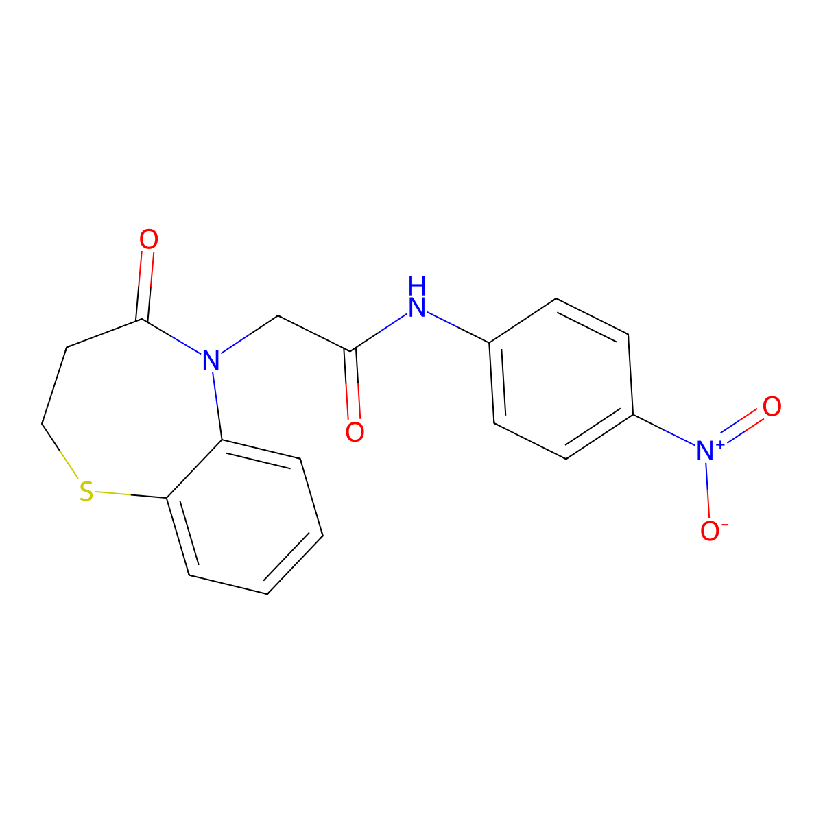 N-(4-nitrophenyl)-2-(4-oxo-2,3,4,5-tetrahydro-1,5-benzothiazepin-5-yl)acetamide molecular structure, CAS 863004-00-6