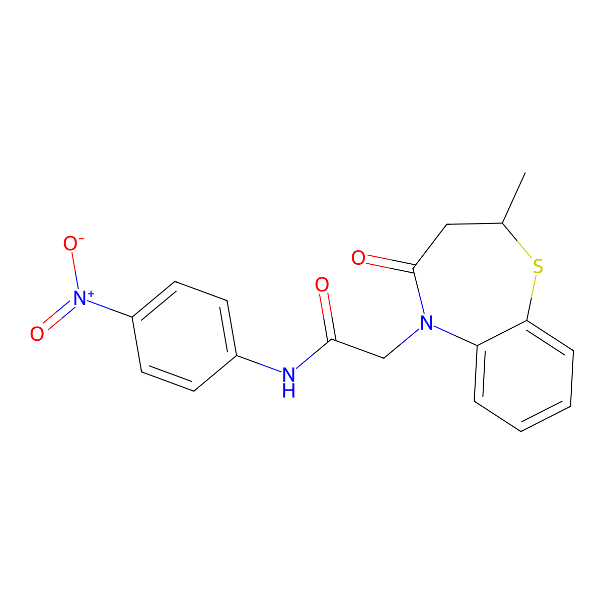2-(2-methyl-4-oxo-2,3,4,5-tetrahydro-1,5-benzothiazepin-5-yl)-N-(4-nitrophenyl)acetamide molecular structure, CAS 863004-29-9