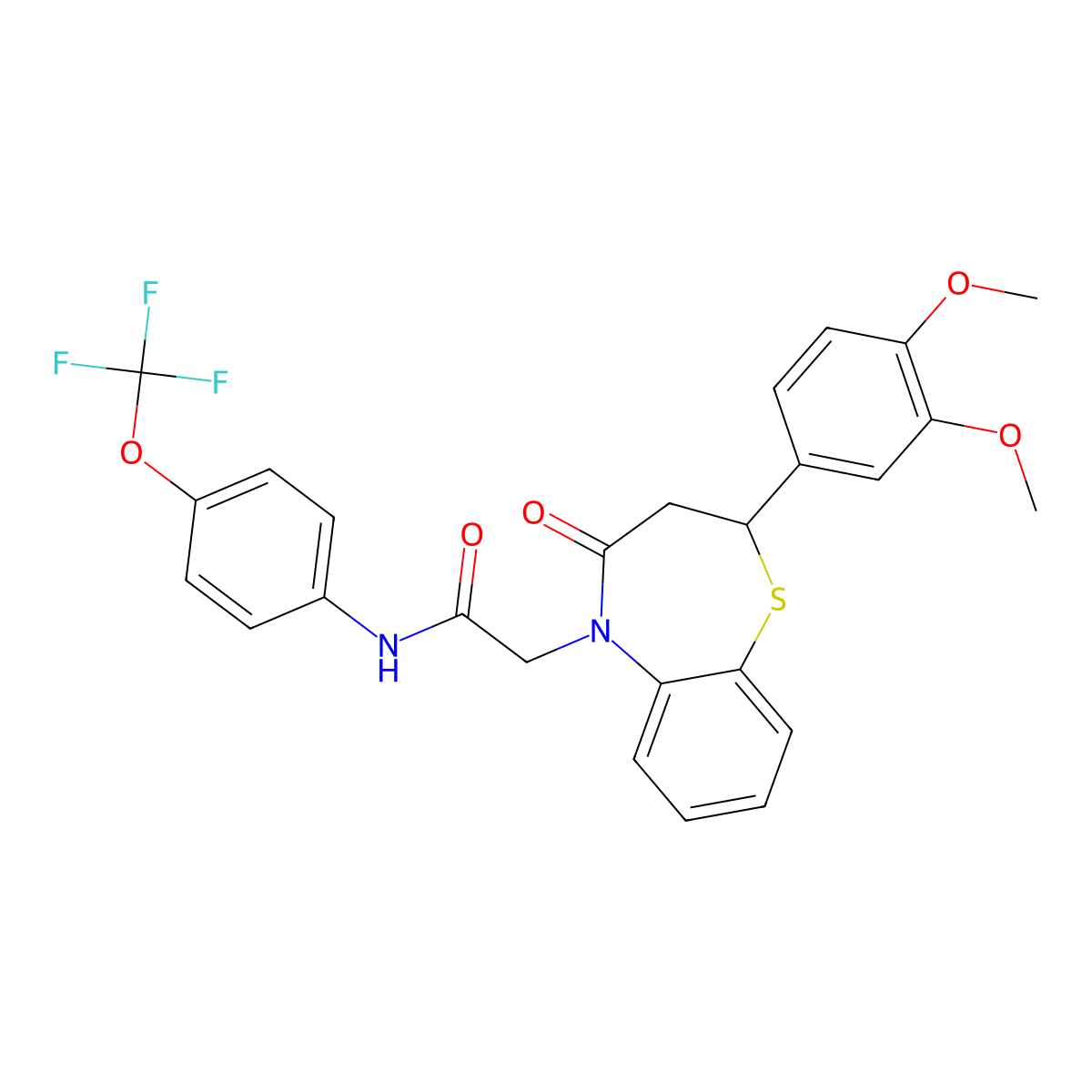 2-(2-(3,4-dimethoxyphenyl)-4-oxo-3,4-dihydrobenzo[b][1,4]thiazepin-5(2H)-yl)-N-(4-(trifluoromethoxy)phenyl)acetamide molecular structure, CAS 863004-66-4