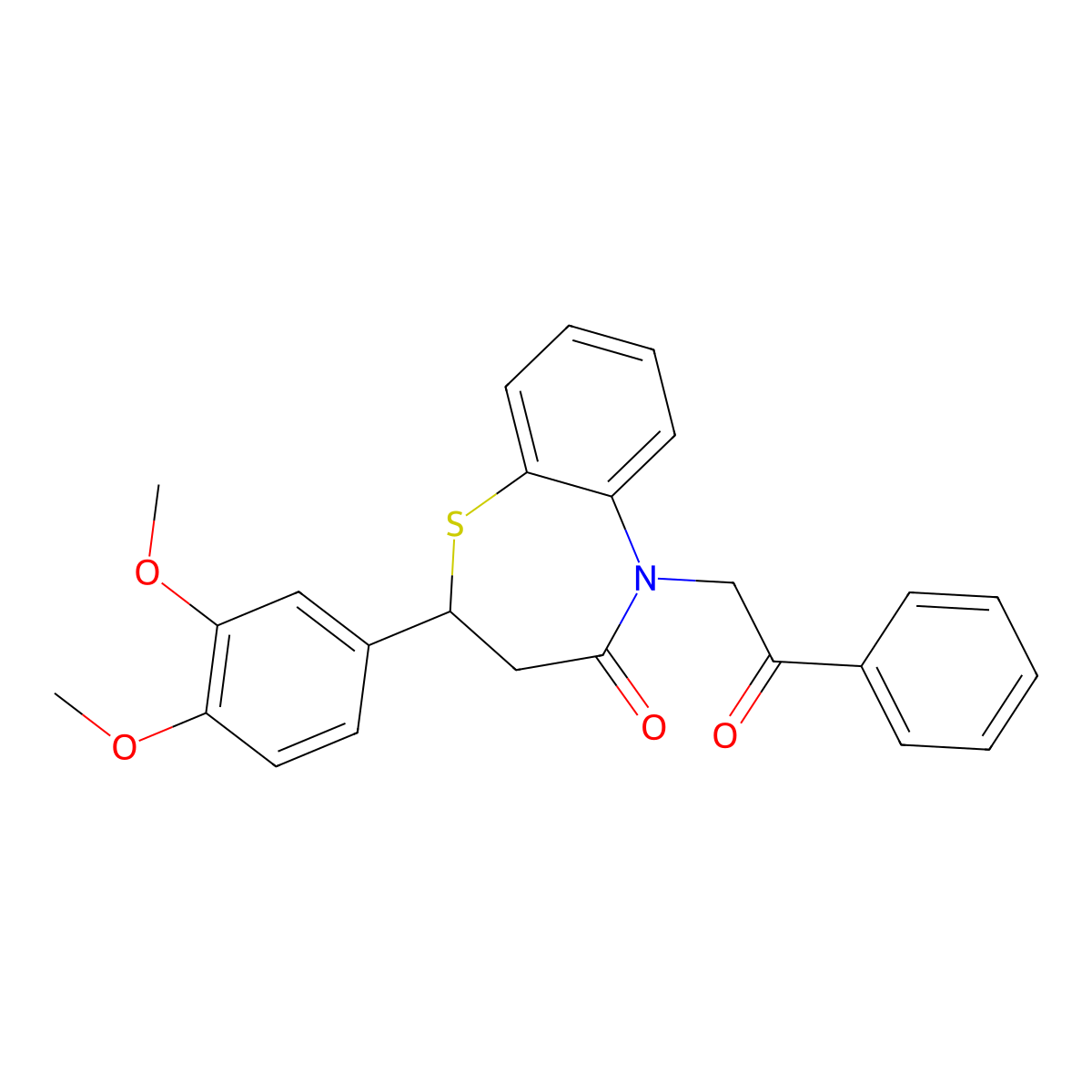 2-(3,4-dimethoxyphenyl)-5-(2-oxo-2-phenylethyl)-2,3-dihydrobenzo[b][1,4]thiazepin-4(5H)-one molecular structure, CAS 863004-70-0