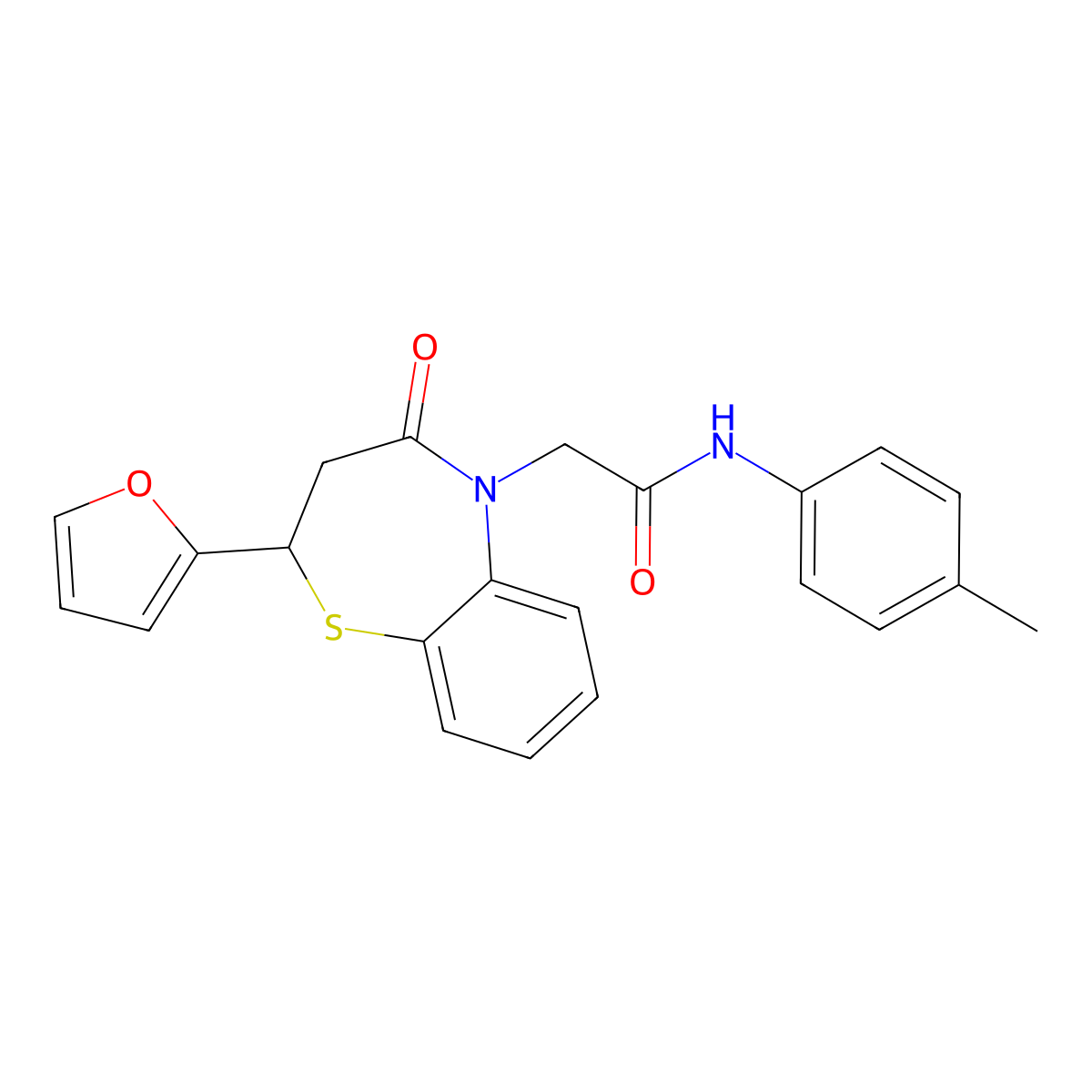 2-(2-(furan-2-yl)-4-oxo-3,4-dihydrobenzo[b][1,4]thiazepin-5(2H)-yl)-N-(p-tolyl)acetamide molecular structure, CAS 863004-78-8