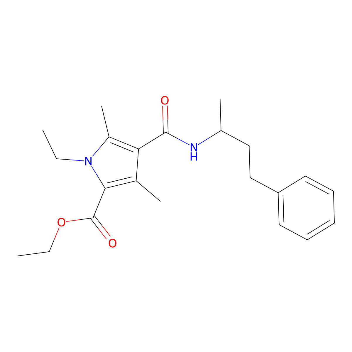 ethyl 1-ethyl-3,5-dimethyl-4-((4-phenylbutan-2-yl)carbamoyl)-1H-pyrrole-2-carboxylate molecular structure, CAS 863006-46-6