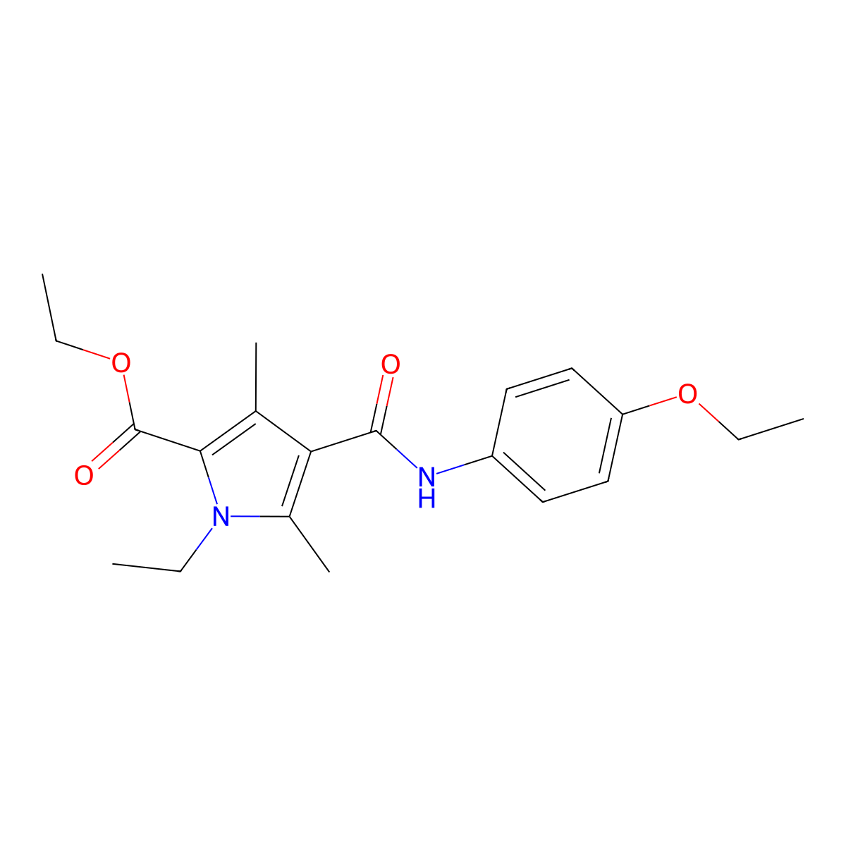 ethyl 4-[(4-ethoxyphenyl)carbamoyl]-1-ethyl-3,5-dimethyl-1H-pyrrole-2-carboxylate molecular structure, CAS 863006-83-1