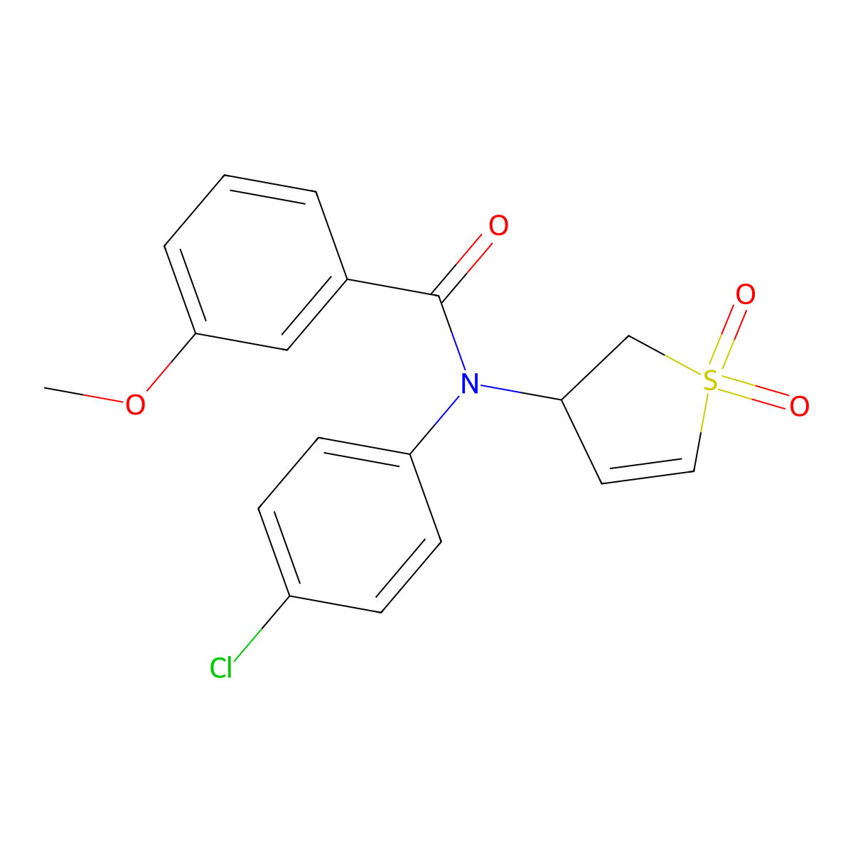 N-(4-chlorophenyl)-N-(1,1-dioxido-2,3-dihydrothiophen-3-yl)-3-methoxybenzamide molecular structure, CAS 863007-32-3