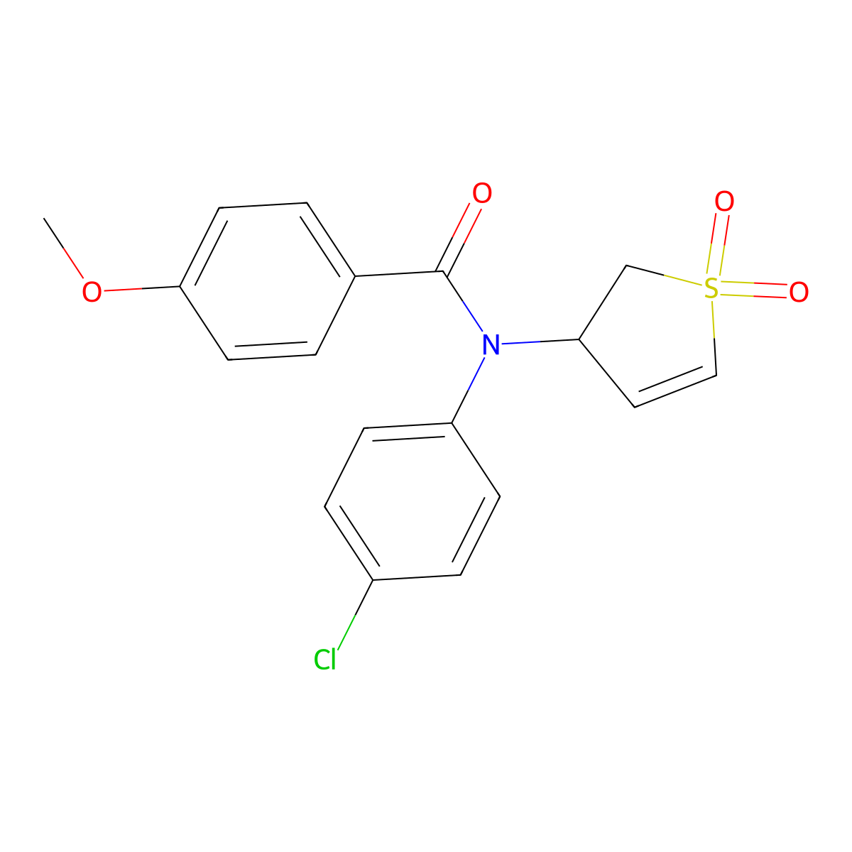 N-(4-chlorophenyl)-N-(1,1-dioxido-2,3-dihydrothien-3-yl)-4-methoxybenzamide molecular structure, CAS 863007-33-4