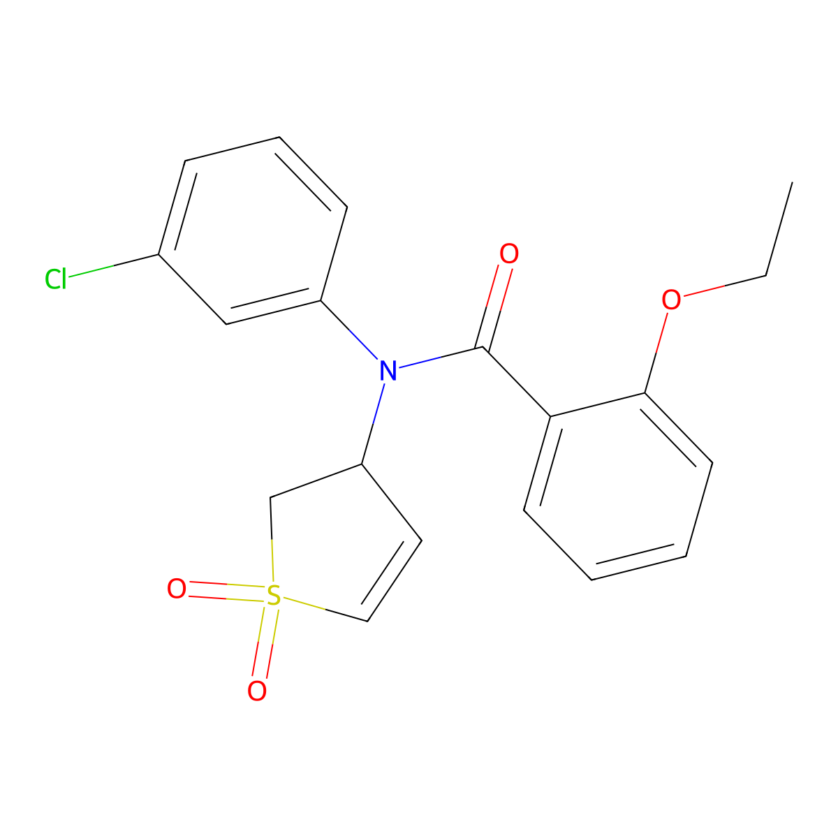 N-(3-chlorophenyl)-N-(1,1-dioxido-2,3-dihydrothiophen-3-yl)-2-ethoxybenzamide molecular structure, CAS 863007-50-5