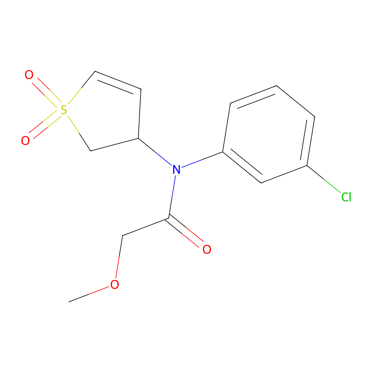 N-(3-chlorophenyl)-N-(1,1-dioxido-2,3-dihydrothiophen-3-yl)-2-methoxyacetamide molecular structure, CAS 863007-51-6
