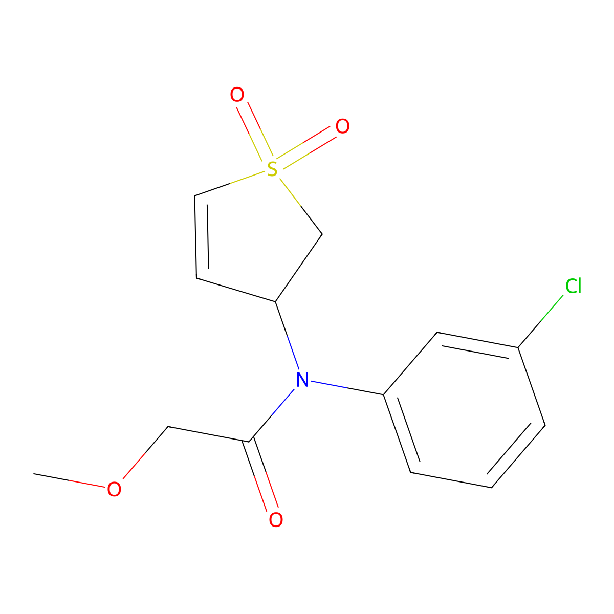 N-(3-chlorophenyl)-N-(1,1-dioxido-2,3-dihydrothiophen-3-yl)-2-methoxyacetamide molecular structure, CAS 863007-51-6