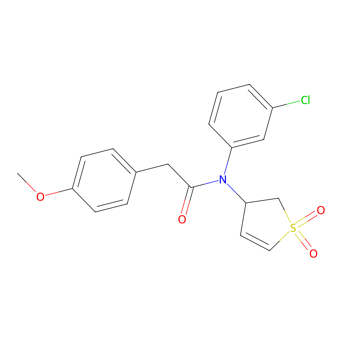 N-(3-chlorophenyl)-N-(1,1-dioxido-2,3-dihydrothiophen-3-yl)-2-(4-methoxyphenyl)acetamide molecular structure, CAS 863007-60-7