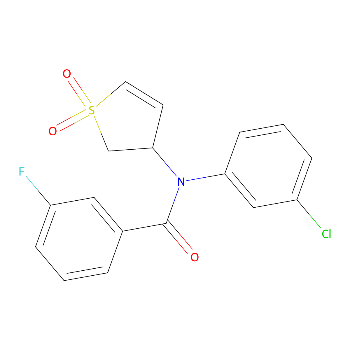 N-(3-chlorophenyl)-N-(1,1-dioxido-2,3-dihydrothiophen-3-yl)-3-fluorobenzamide molecular structure, CAS 863007-64-1