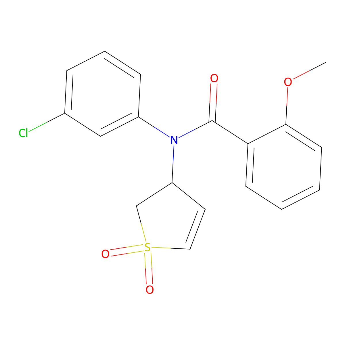 N-(3-chlorophenyl)-N-(1,1-dioxido-2,3-dihydrothien-3-yl)-2-methoxybenzamide molecular structure, CAS 863007-65-2