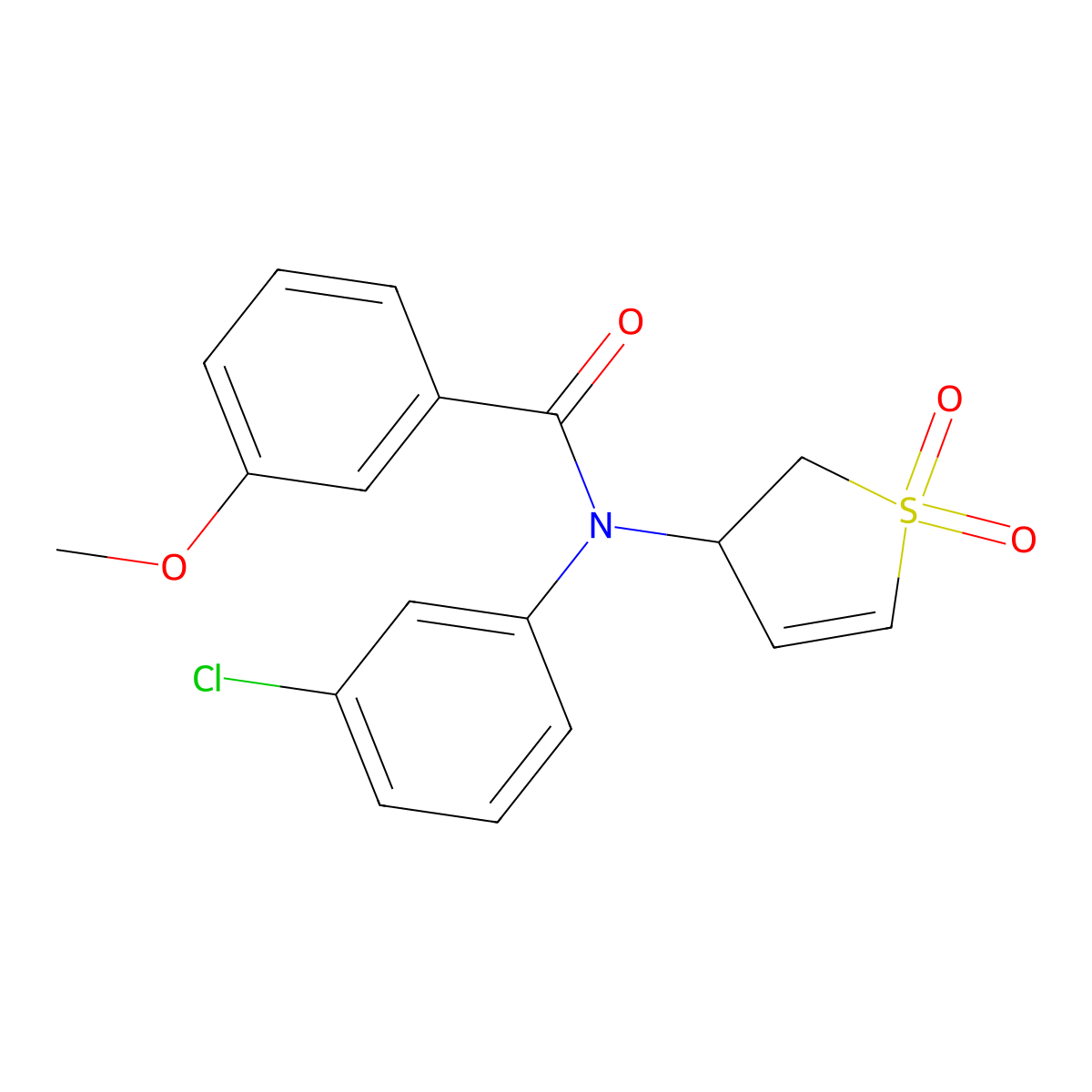 N-(3-chlorophenyl)-N-(1,1-dioxido-2,3-dihydrothiophen-3-yl)-3-methoxybenzamide molecular structure, CAS 863007-66-3