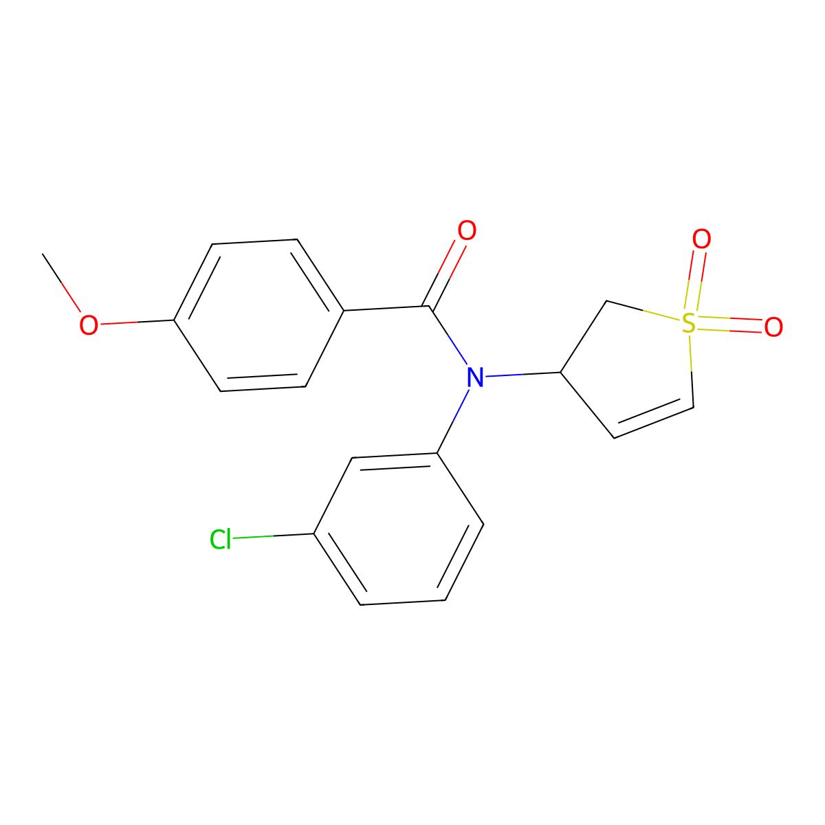 N-(3-chlorophenyl)-N-(1,1-dioxido-2,3-dihydrothiophen-3-yl)-4-methoxybenzamide molecular structure, CAS 863007-67-4